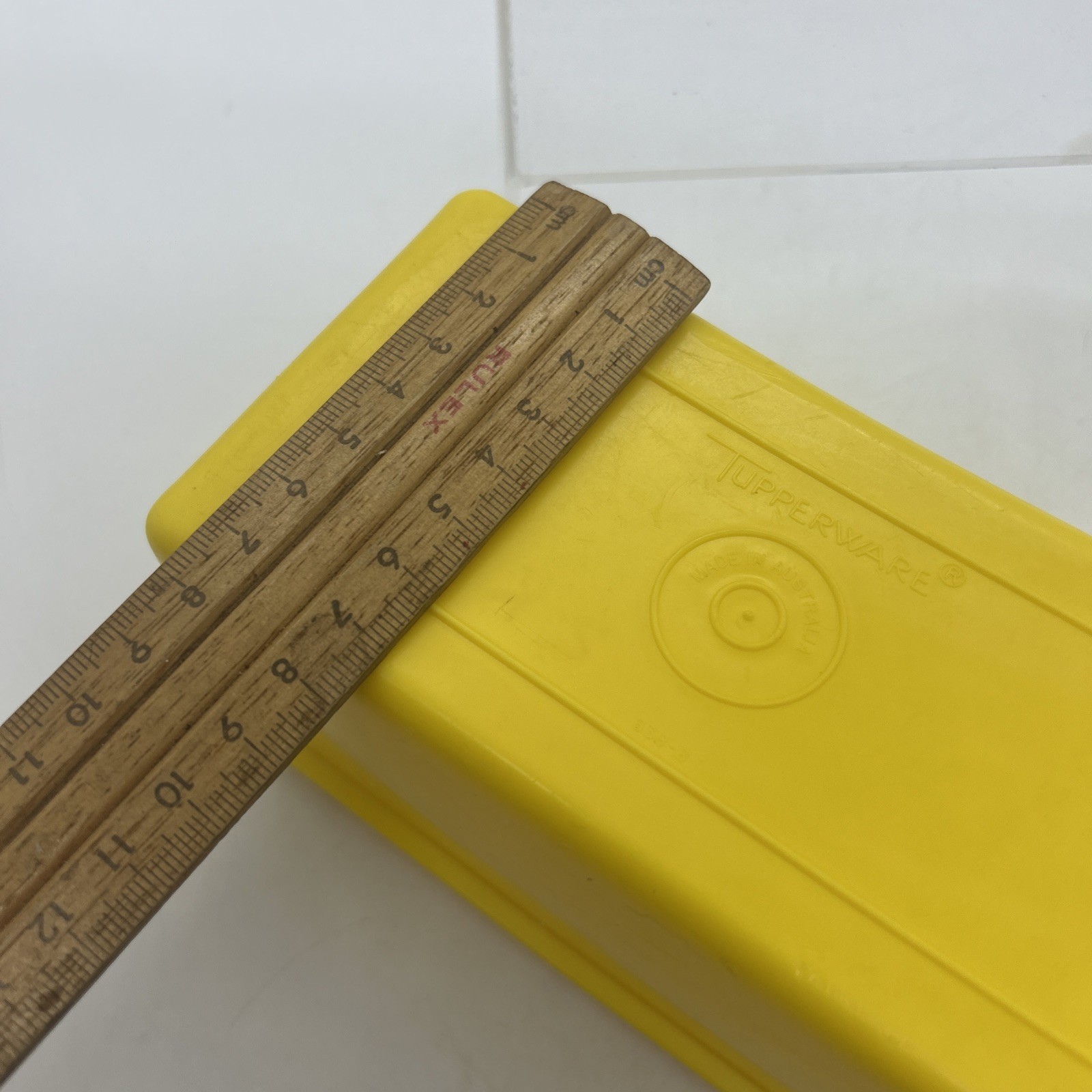 Tupperware Retro Butter Dish Yellow Australia Snap Lid Vintage