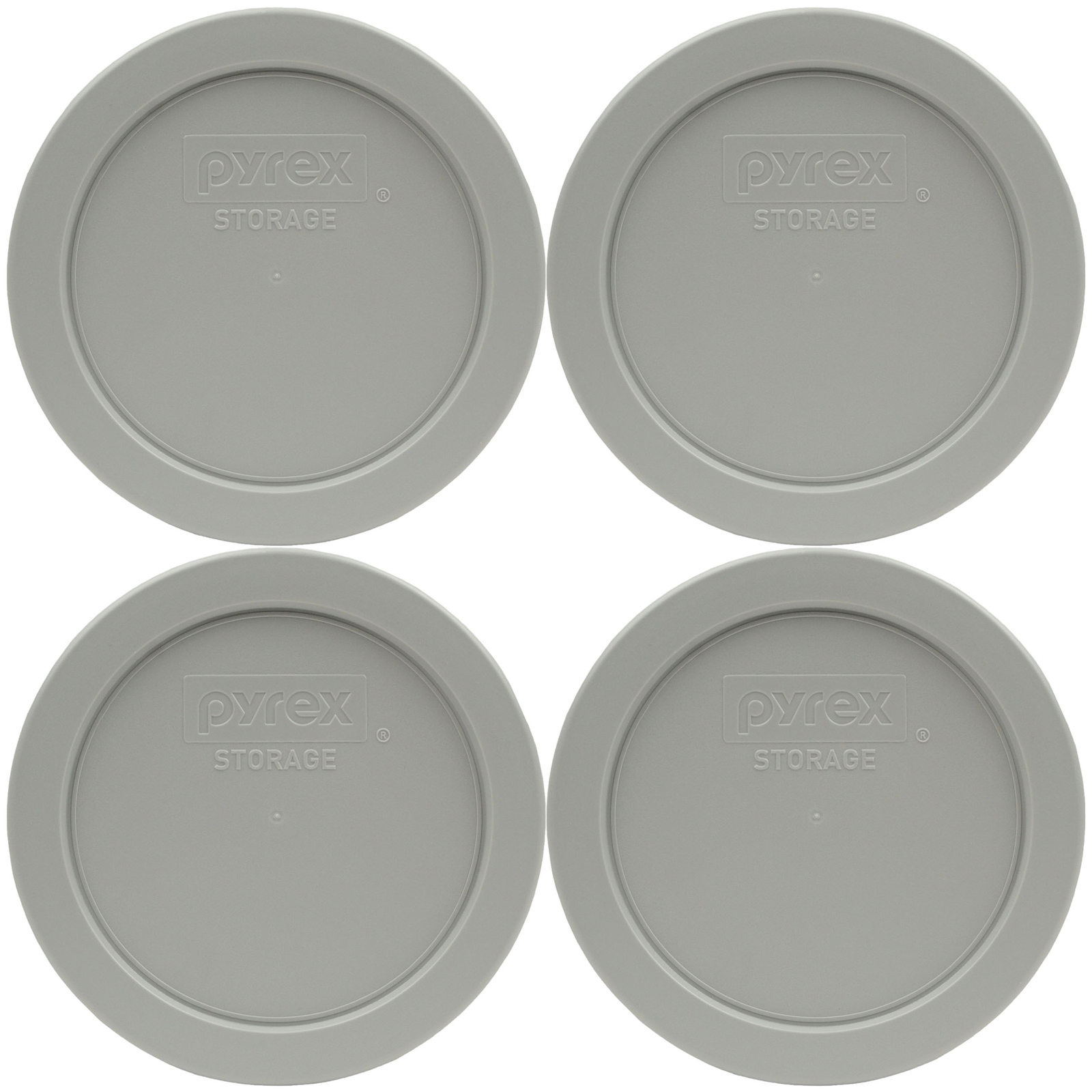 Pyrex 7200-PC Jet Gray Round Plastic Replacement Lid Cover (4-Pack)