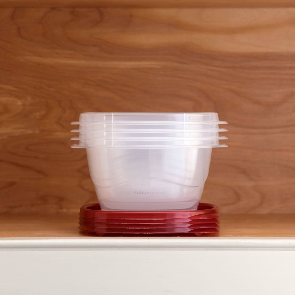 TakeAlongs 4pk 5.2c Deep Square Containers, Ruby Red
