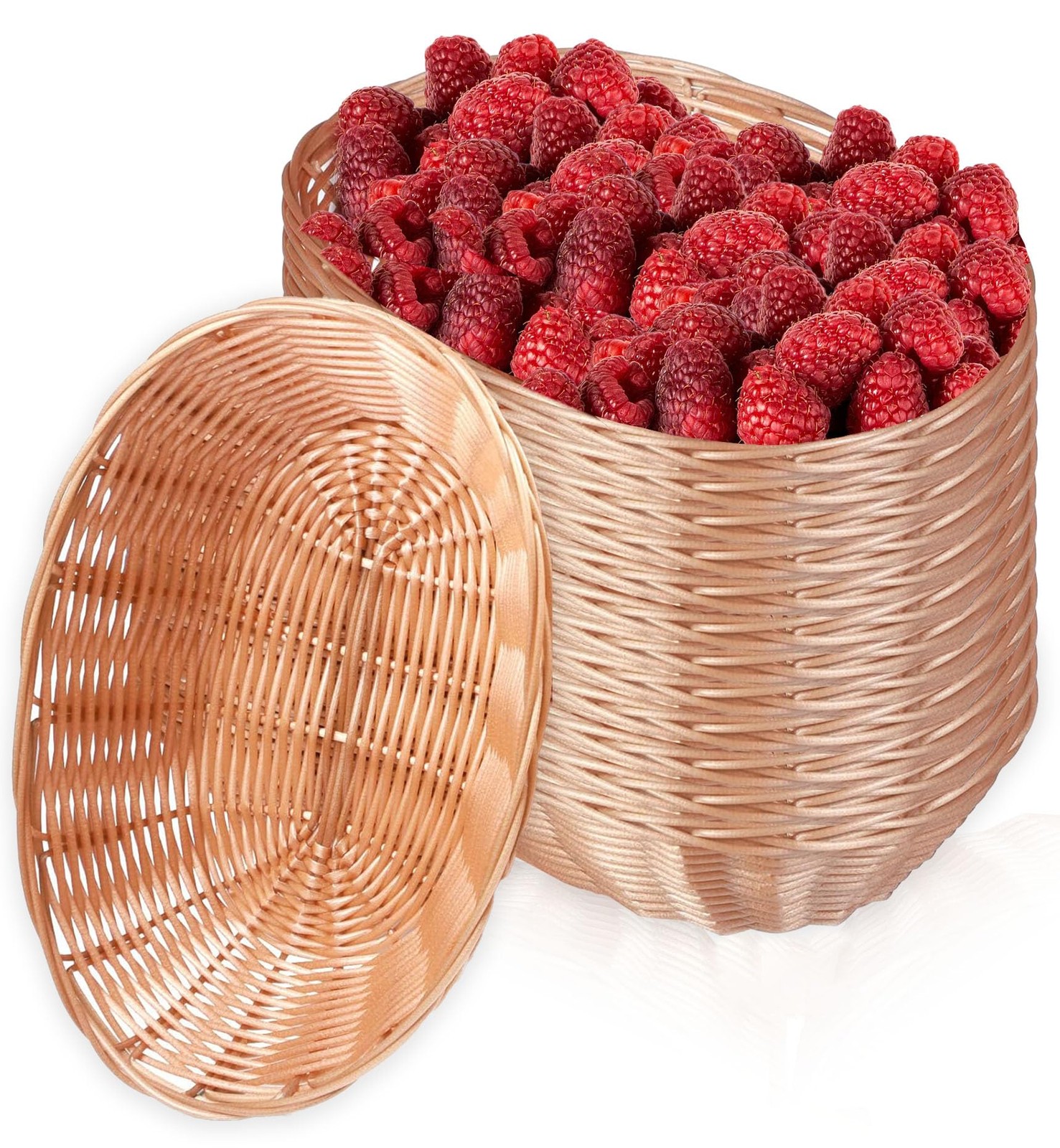 12 Pack Plastic Oval Basket, Empty Bread Basket 10 x 6.25 x 3 Inch Food Stora…