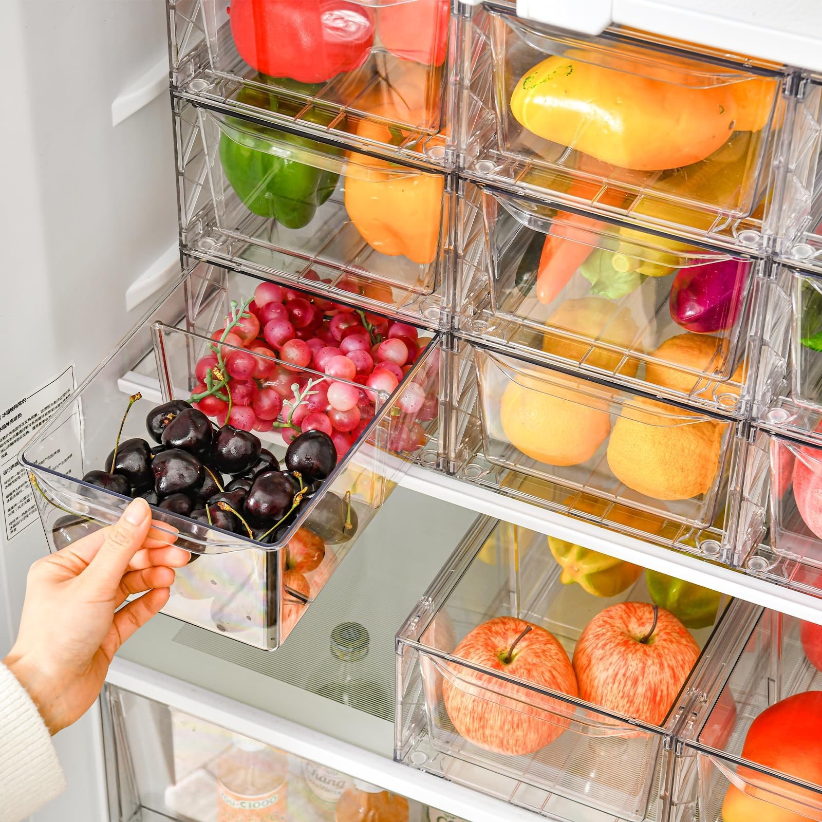 Clear Plastic Pantry Organizers, 6Pack Stackable Storage Bins For Food