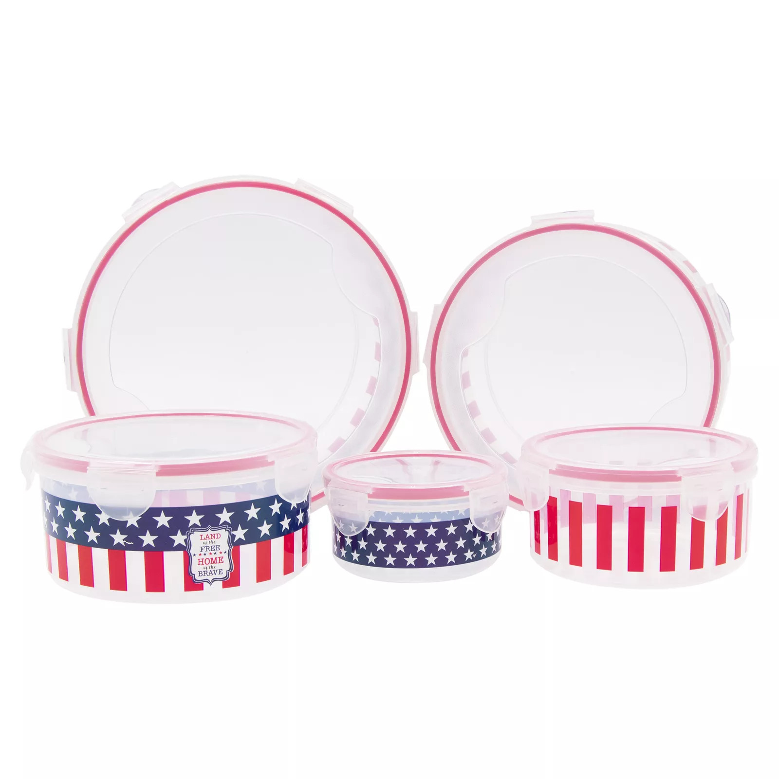 Americana “Land of the Free” 10 Piece Airtight Nesting Storage Container Set