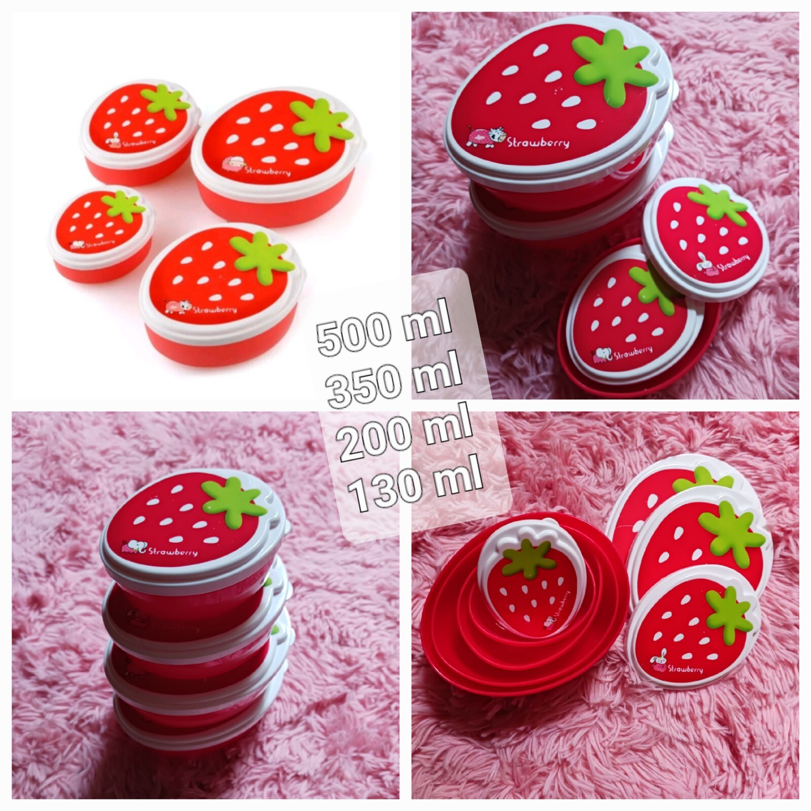 NEW 4 Pcs Lunch Box Set / Storage Container Not Easy to Leak, Microwave Safe