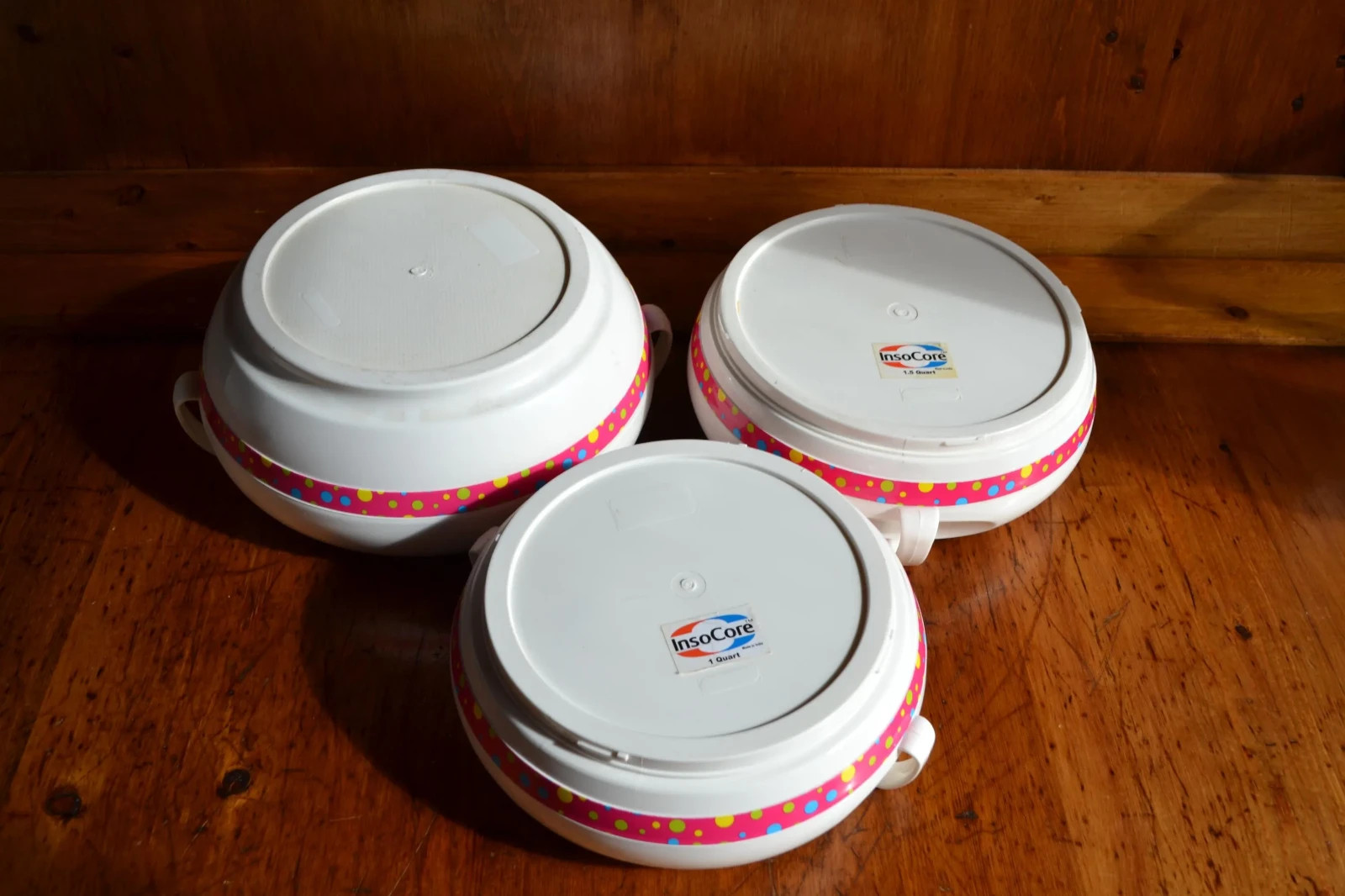 Vintage InsoCore Insulated Containers Hot/Cold Stackable Servers with Stainless