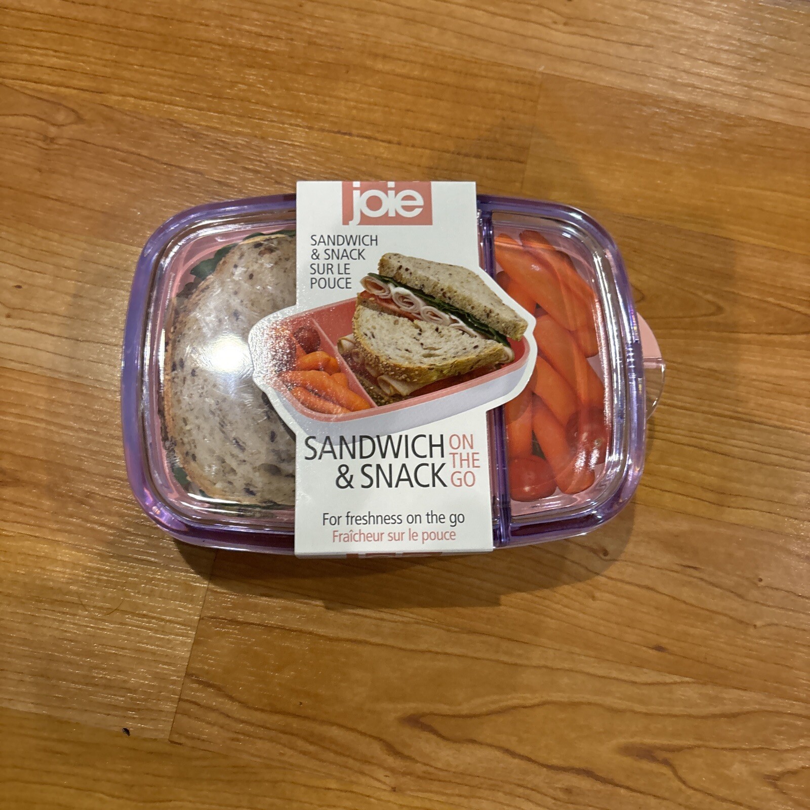 Joie MSC Sandwich And Snack On The Go Container Clear White Orange