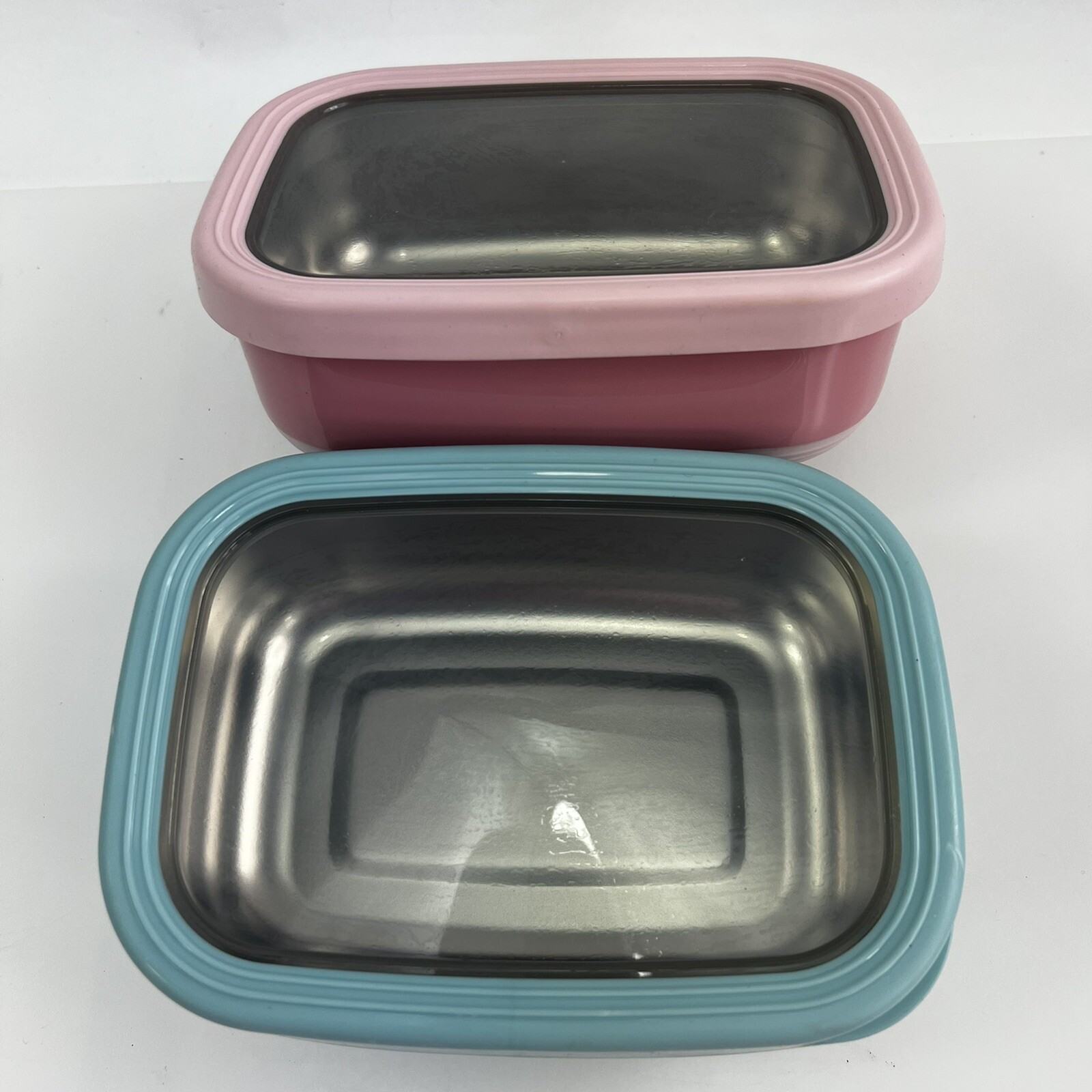 Stainless Steel Sealed Containers Lunch KC Trading 900 ml Pink Teal Green