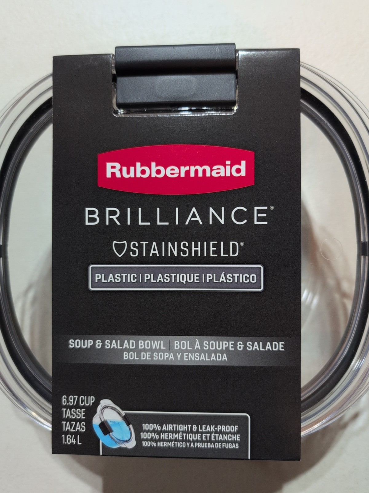 Rubbermaid Brilliance Stain Shield Soup, Salad Bowl 100% Airtight & Leakproof