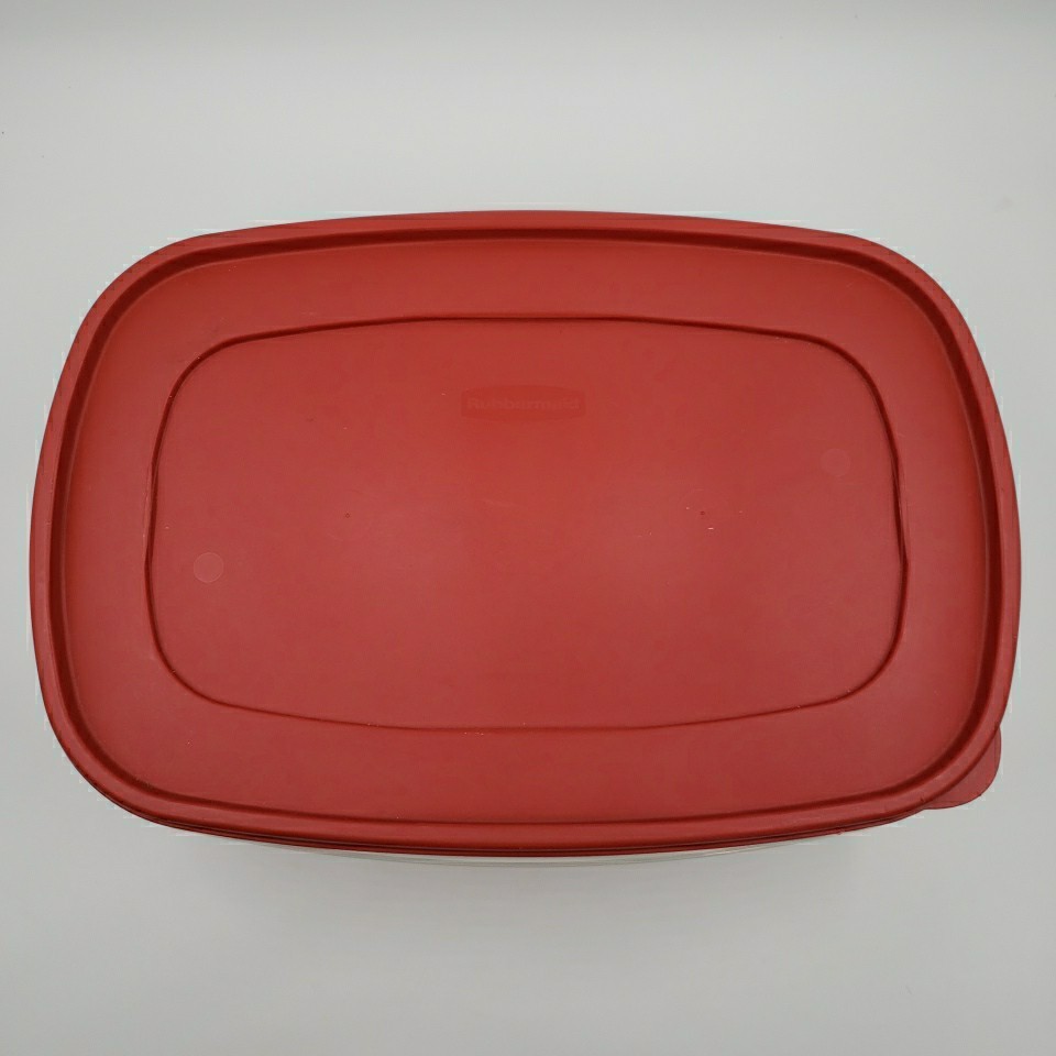 Vintage Rubbermaid X-LARGE Food Storage Container 40 Cups! Rectangle Red Lid