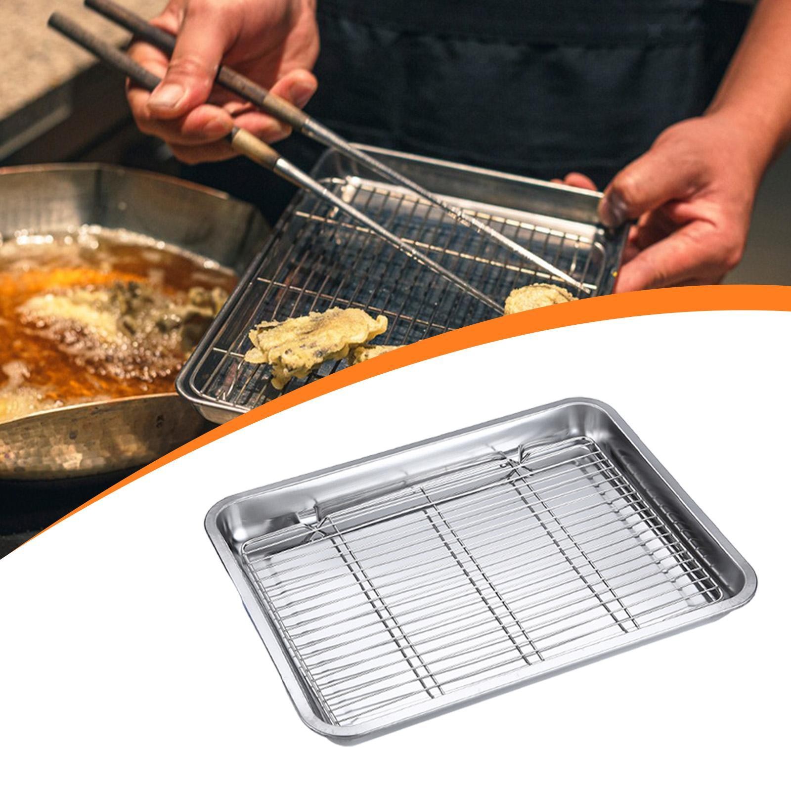 Baking Sheet with Rack Easy to Clean Baking Pan for Home Frying Restaurant