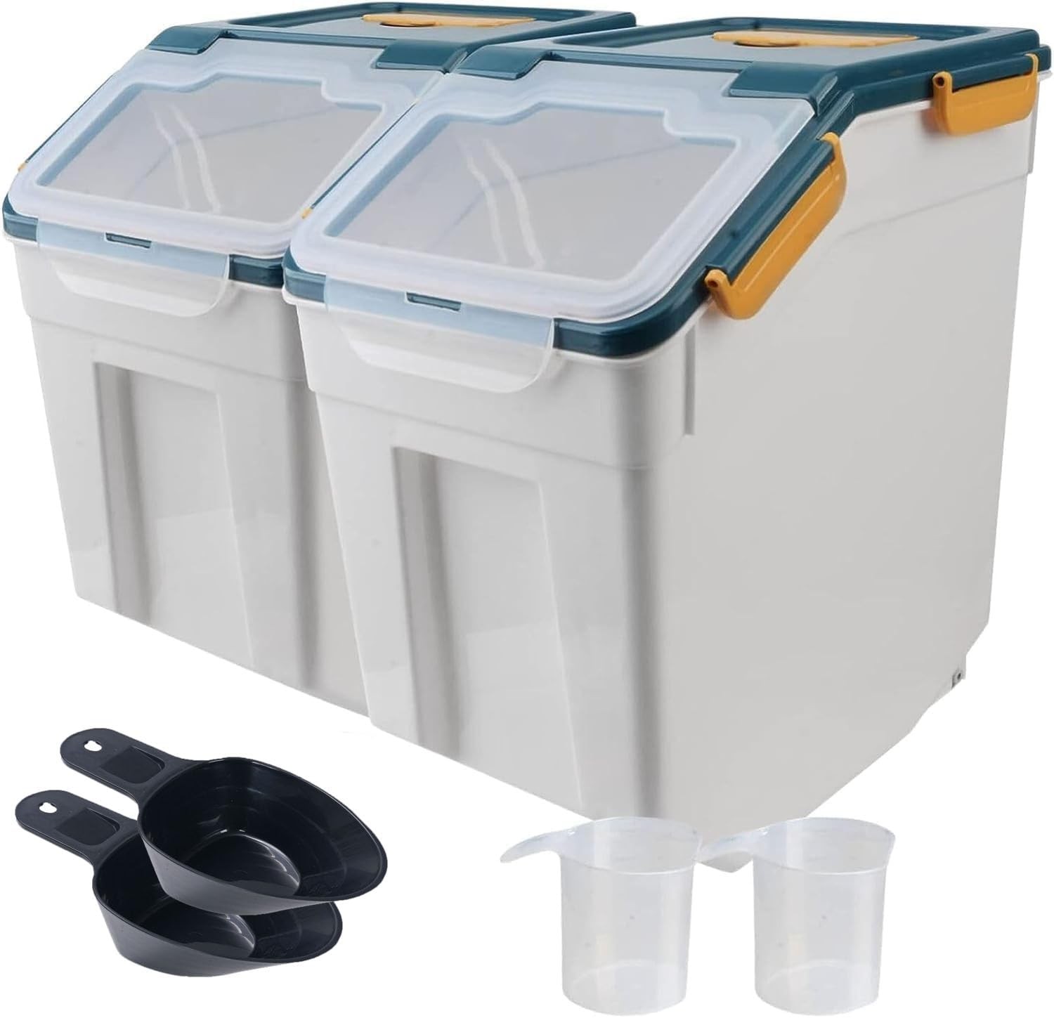 50lb Flour Storage Container with Lid, 2 Pack Large Airtight Rice Storage Con…