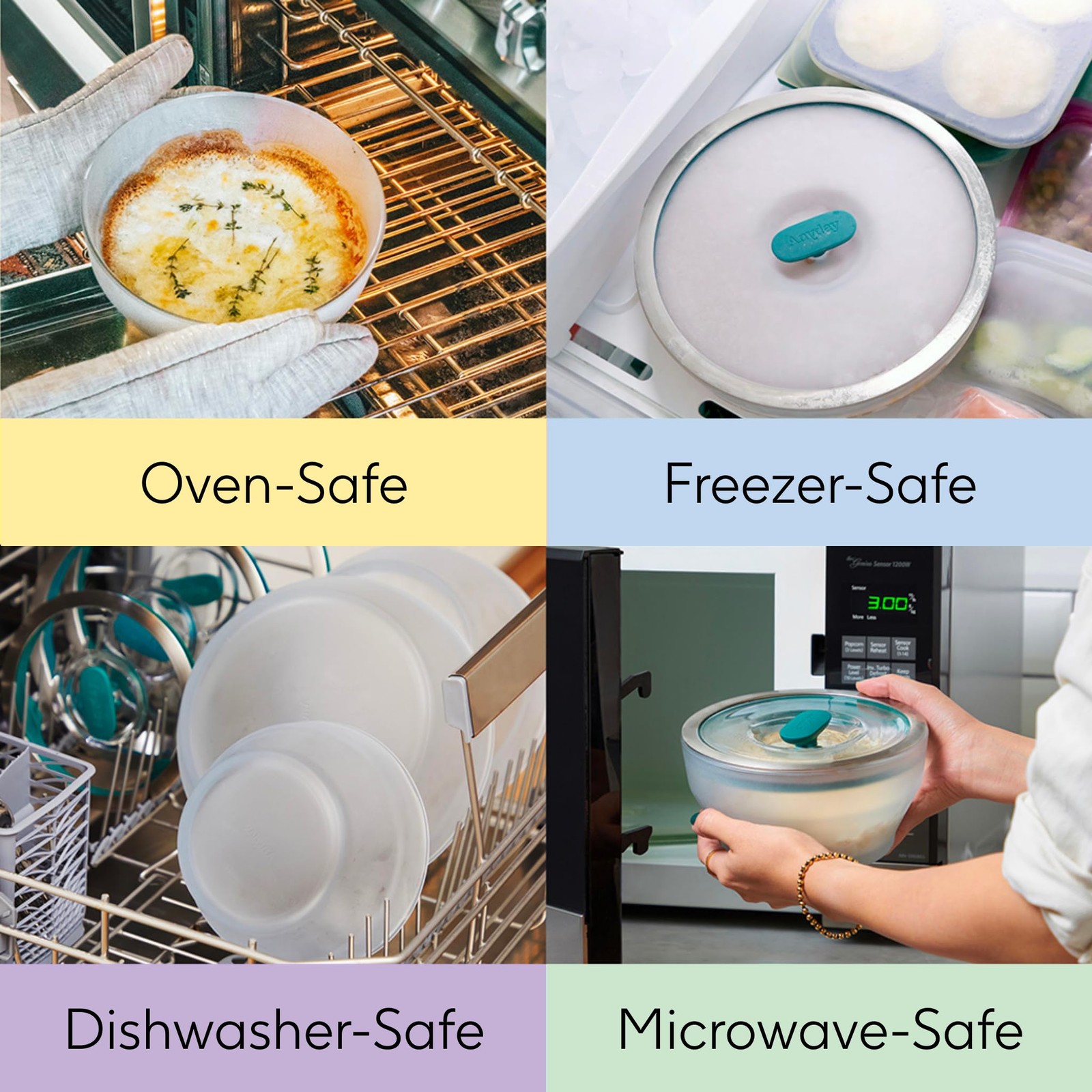 Anyday 4-Pc Microwave Cookware & Glass Food Storage Set with Glass Lids | Lar…