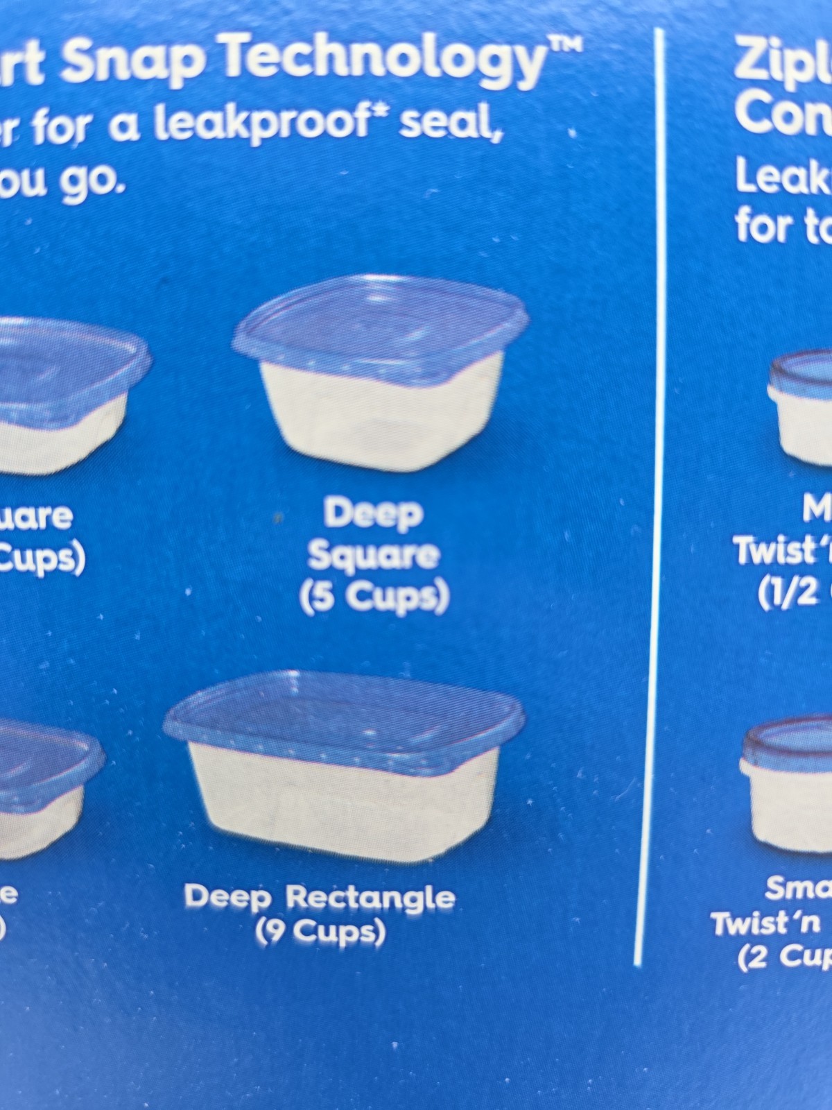 Ziploc Containers & Lids Deep Square 3 Pack 1.25 Quart 5 Cups New Discontinued