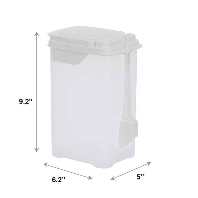 Plastic Flour Containers Set of 2 W/ Scoop Pantry Storage Dry Food Storage Jar