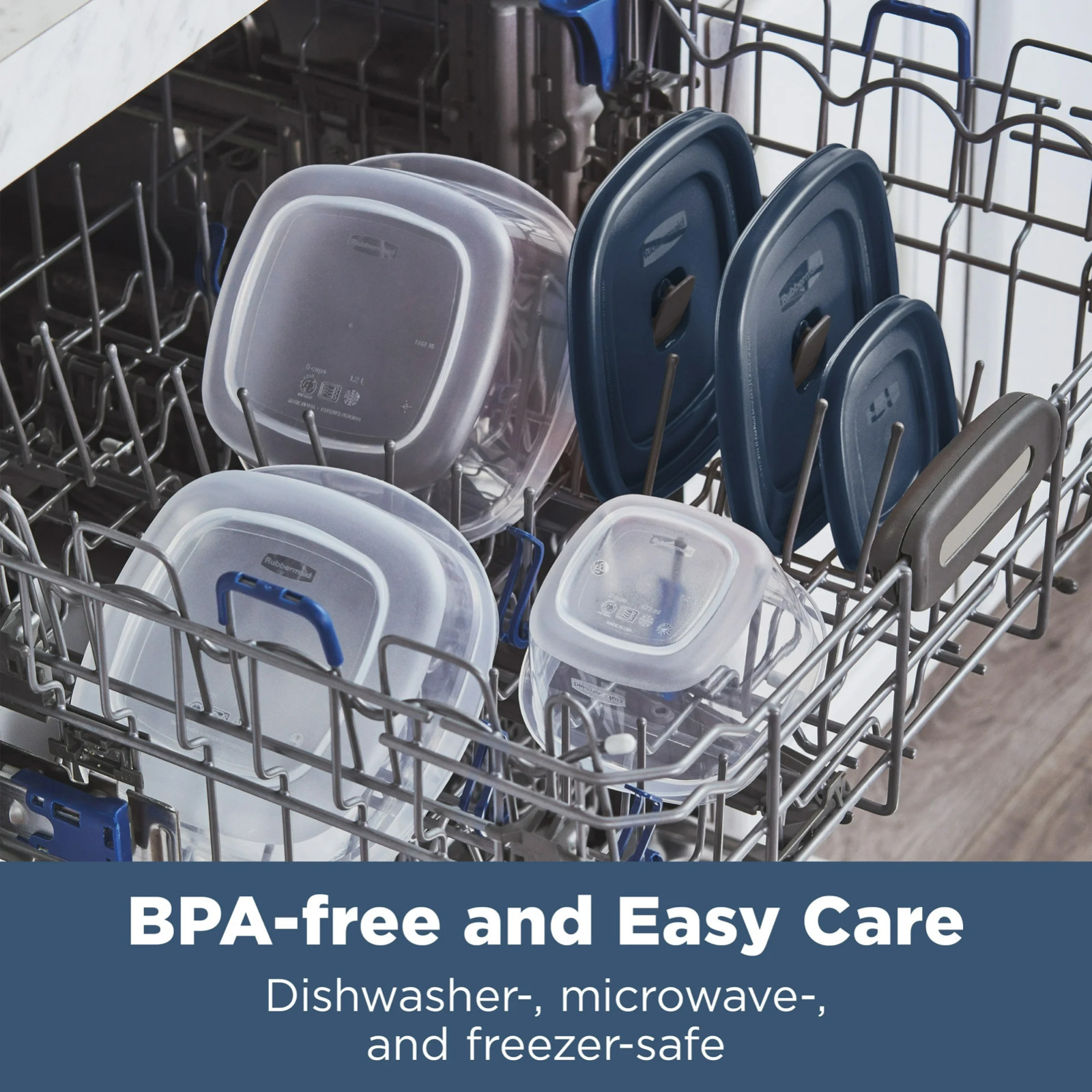 RUBBERMAID Food Storage Container Set w/EASY FIND LIDS 26-PC, S.E BLUE , Vented