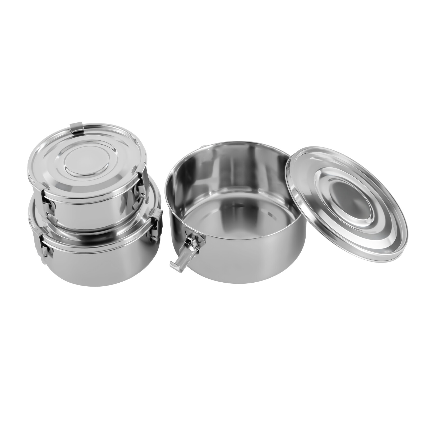 3x Stainless Steel Food Storage Containers Original Leak-Proof For Camping Trips