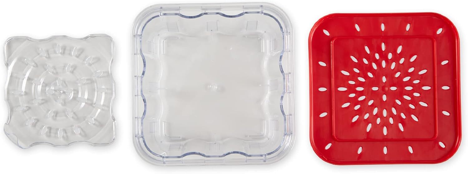 RSVP International Reusable Food Storage Collection Berry Keeper Set,Red