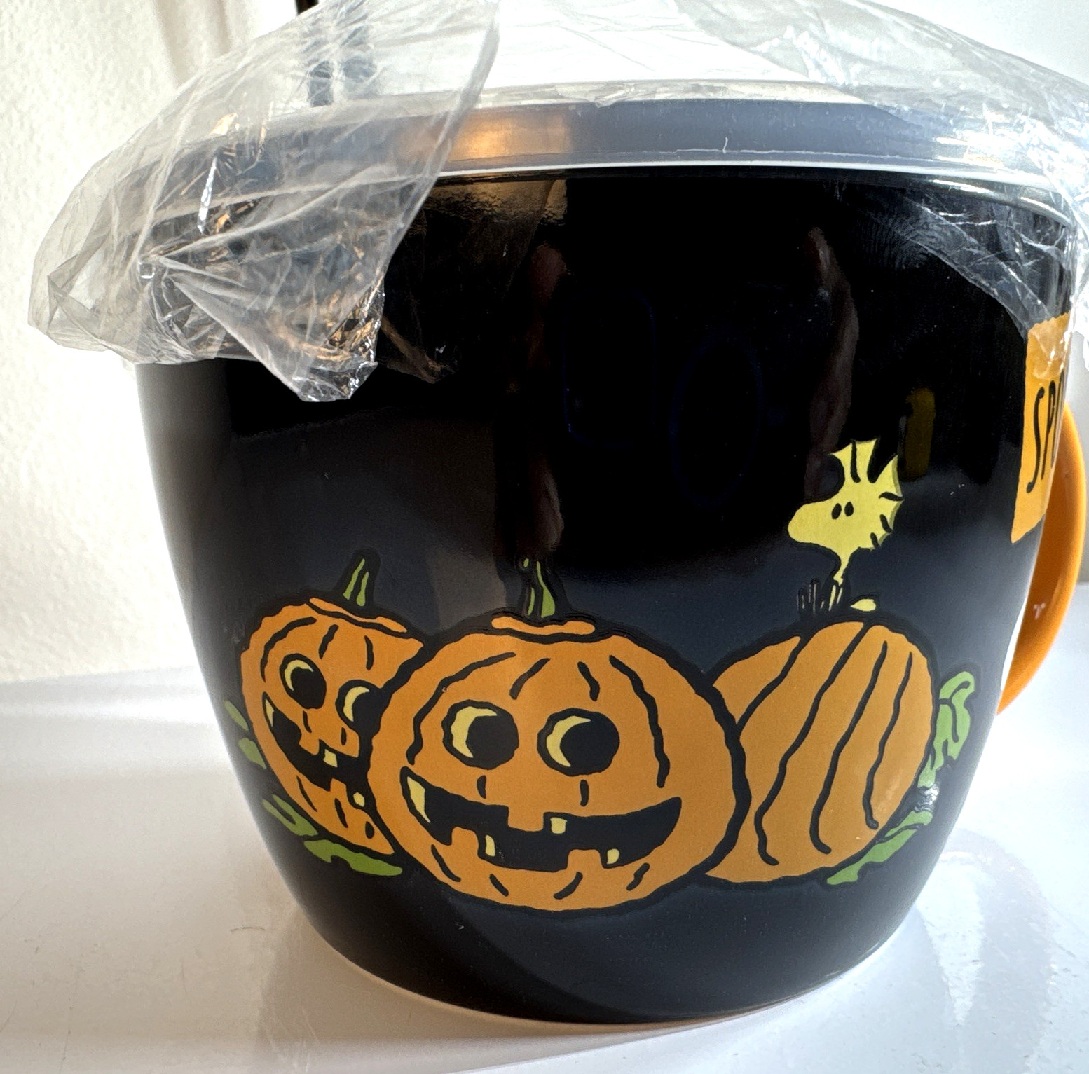 Peanuts Snoopy Woodstock Spooky Soup Mug Halloween Pressure Lid Bowl – New w/Tag