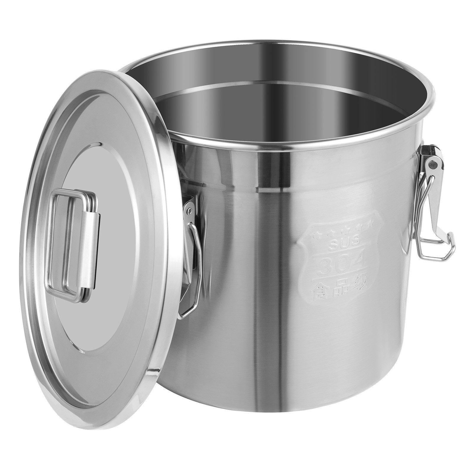 Stainless Steel Cereal Container Metal Pet Food Kitchen Rice Storage Bucket 12L