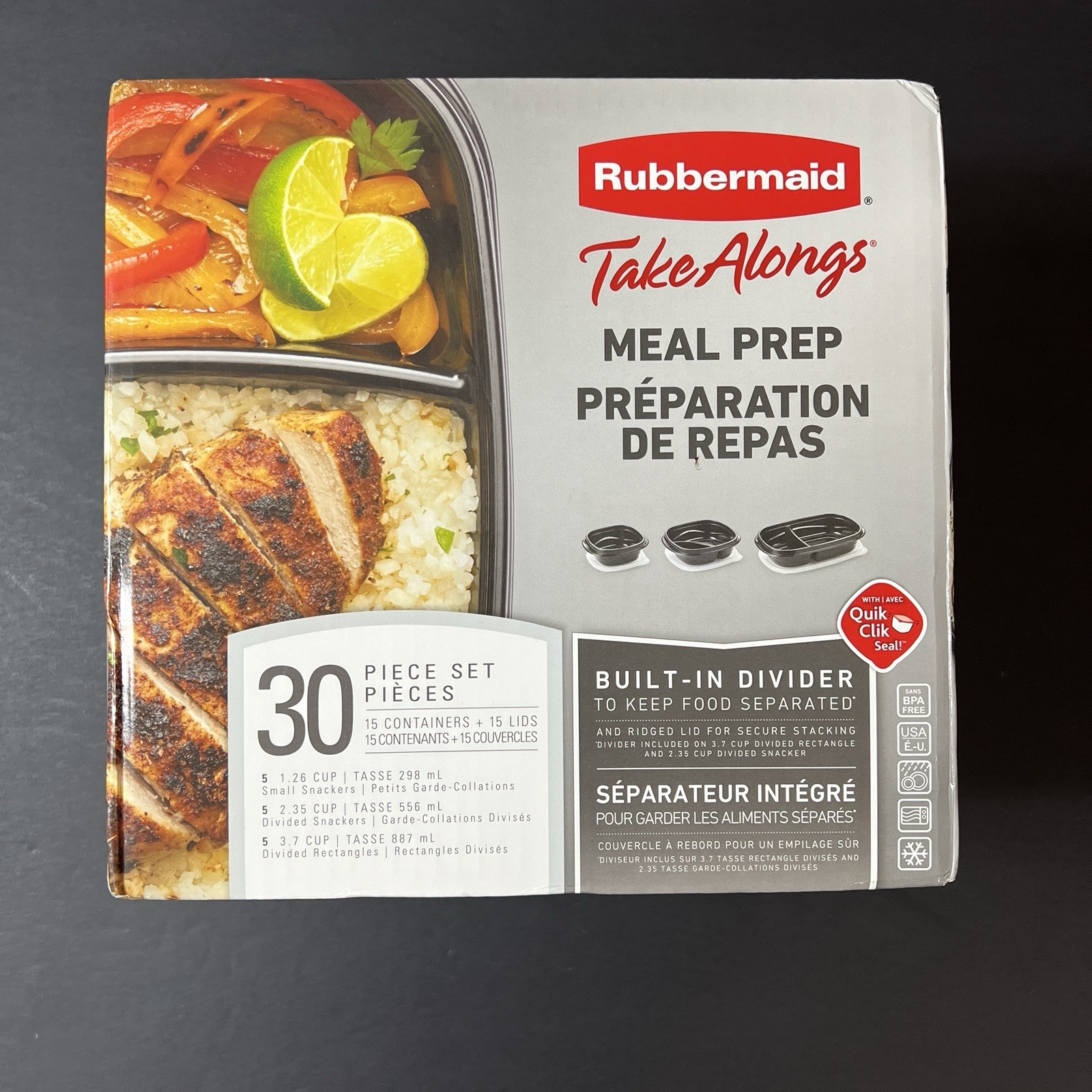 Rubbermaid Take Alongs Meal Prep Containers Value Pack 30 piece set BPA Free