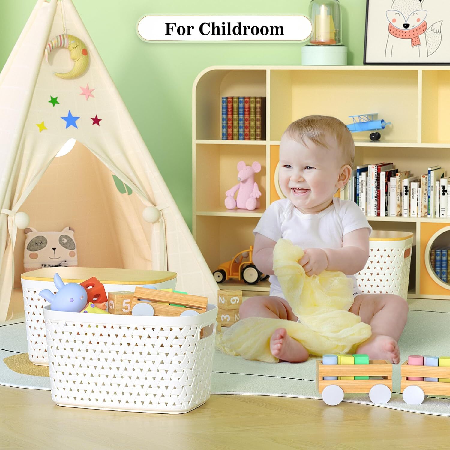 Plastic Organizer with Bamboo Lid – Pantry Organization and Storage Containers