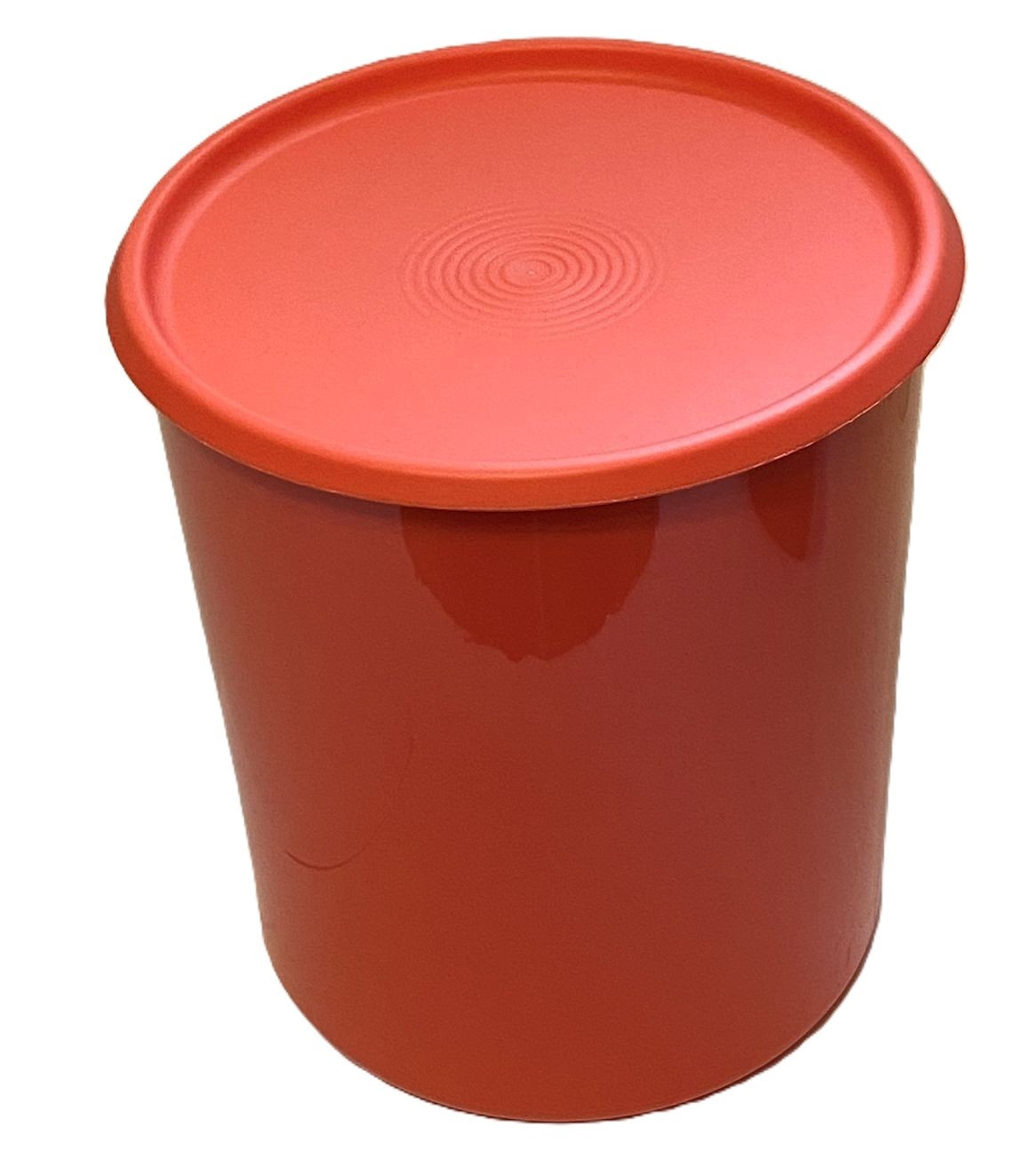 Vtg Tupperware Orange One-Touch Reminder Window Canister ~ Size D ~ (2416B-1)
