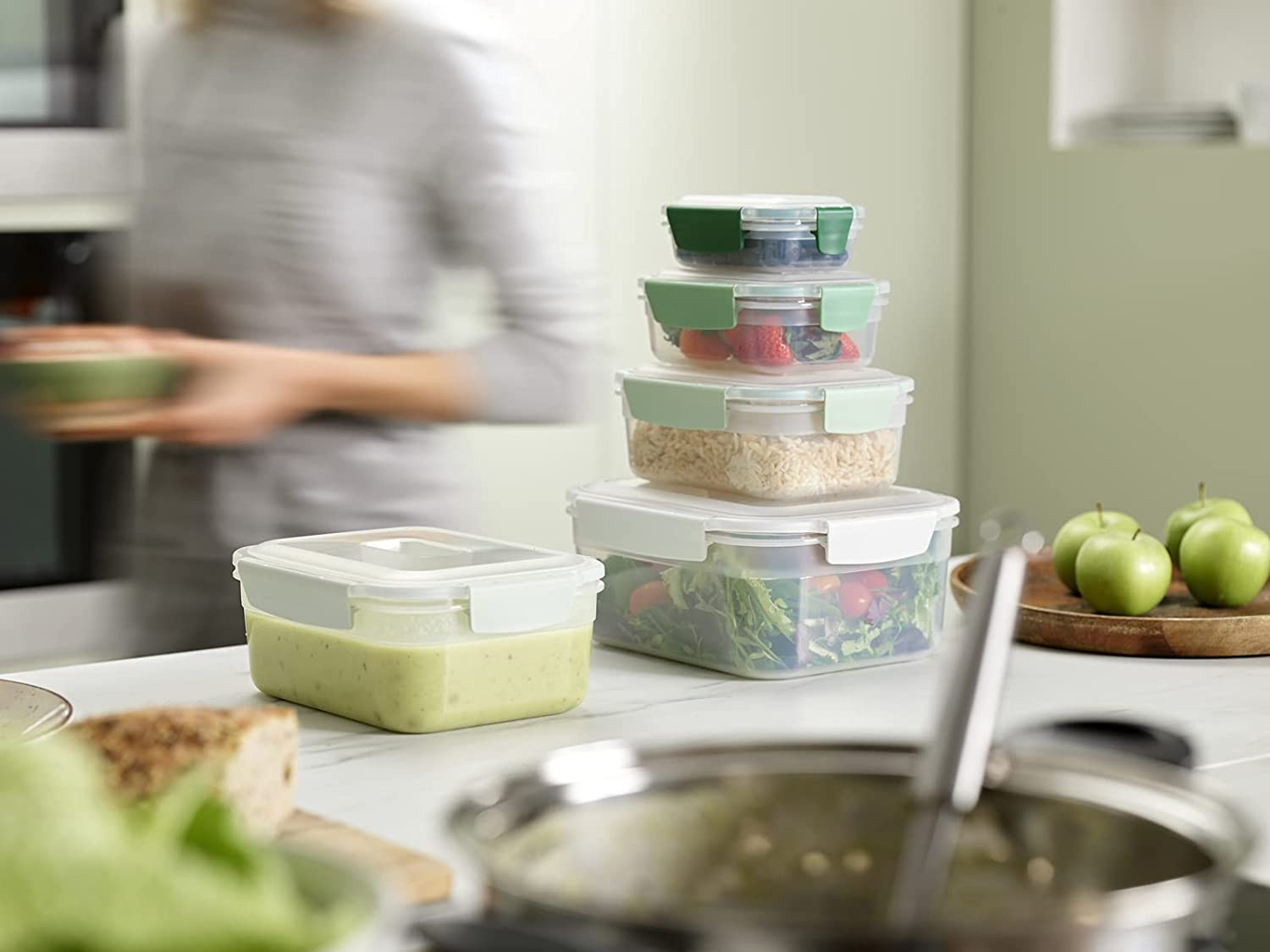 Joseph Joseph Nest Lock, 10 Piece Plastic Food Storage Container Set with Lids,