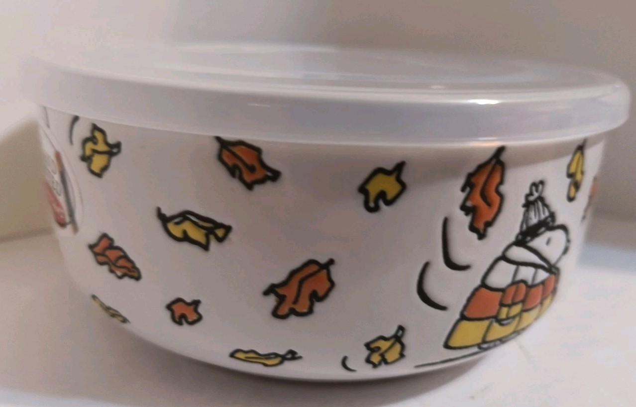 Peanuts Snoopy Puffer Jacket Fall 16 oz. Pressure Lid Food Storage Container NEW