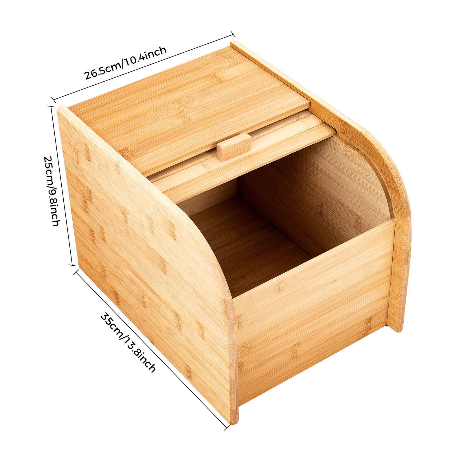 Bamboo Rice Storage Container With Lid Tabletop Store Receptacle With Rice Cup
