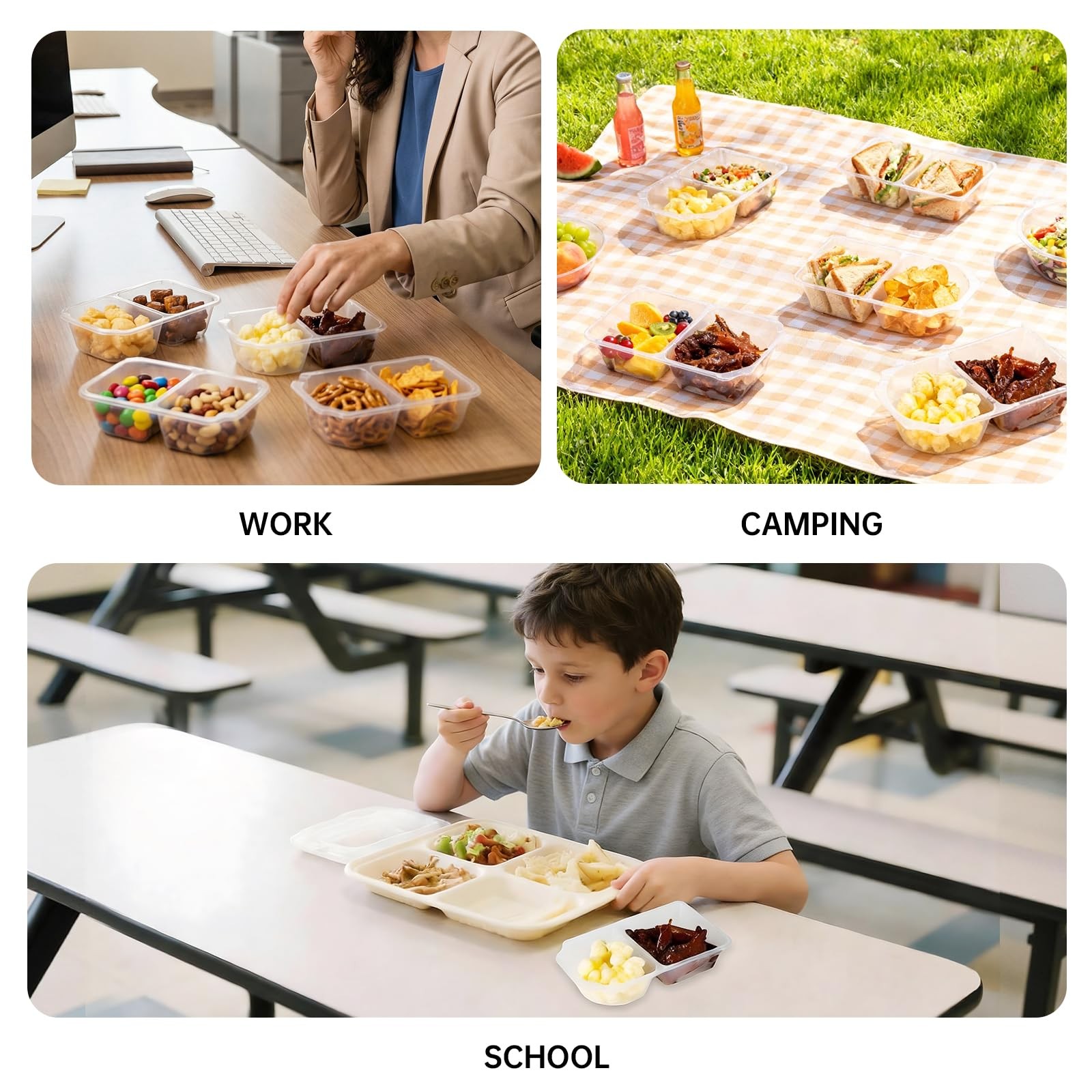 Reusable Snack Containers with Lids, Snack Containers, 10 Snack Packs Contain…