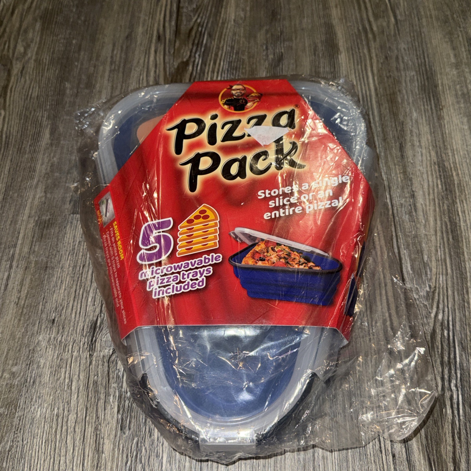 The Perfect Pizza Pack Reusable Pizza Storage Container 5 Microwavable Trays NEW