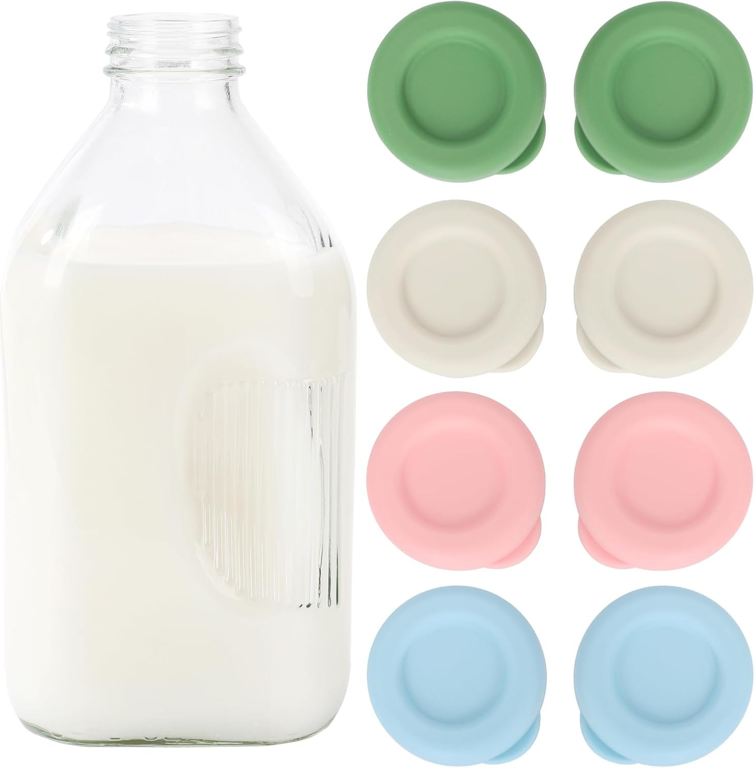 8 Pack Silicone Replacement Caps, 48Mm Diameter Bottle Lids Storage Cover Fit St