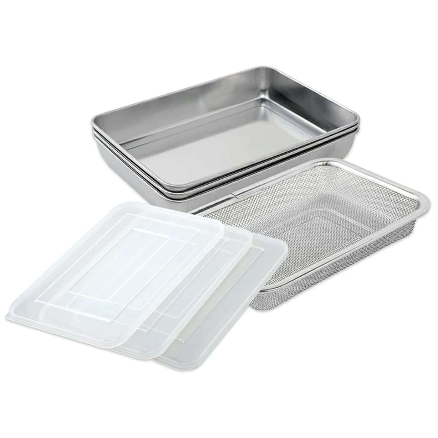 , 7-Piece Set Stainless Steel Stackable Kitchen Food Containers With Flexible…