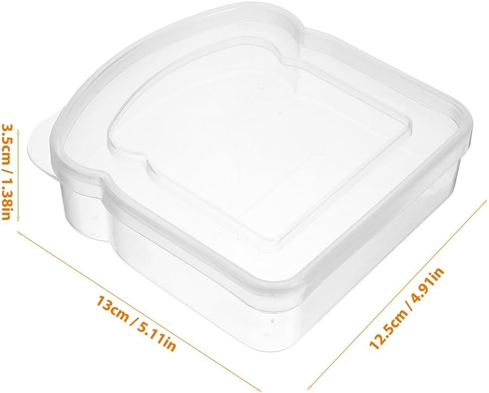 Reusable Bread Storage Box Clear Portable Sandwich Carrier for Outdoor Camping