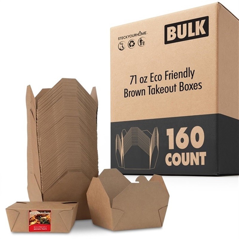 Stock Your Home Brown Takeout Boxes 71 oz 160 Pack