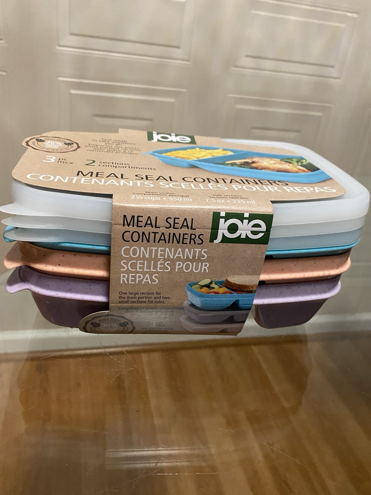Joie Meal Prep Container, Set of 3 ( Purple/ Blur / Orange)