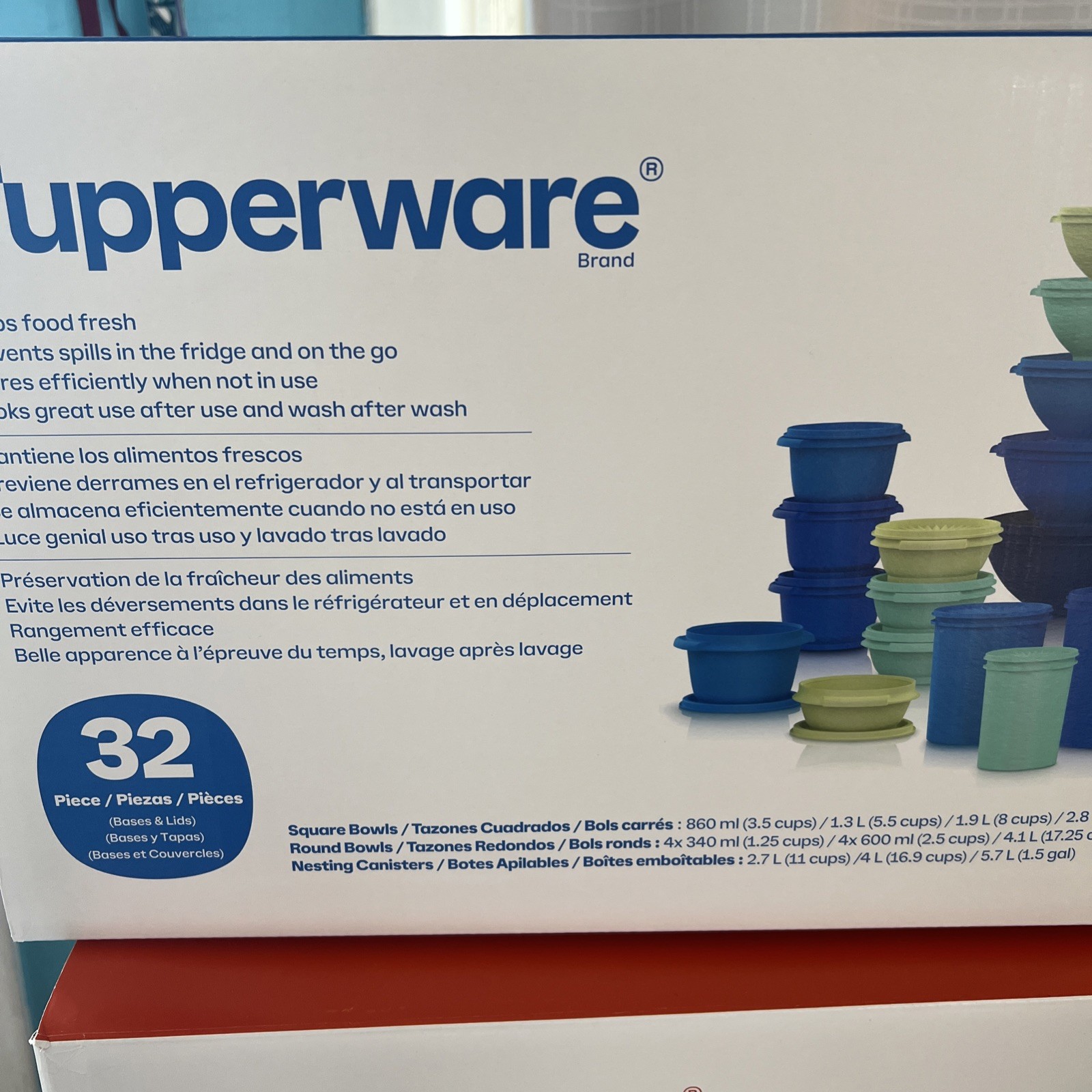 Tupperware Heritage Collection 32 Piece Food Storage Set Vintage Blue Colors New