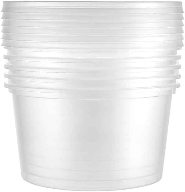16oz Clear Round Plastic Container with Lid Disposable Storage Container 72 Pcs