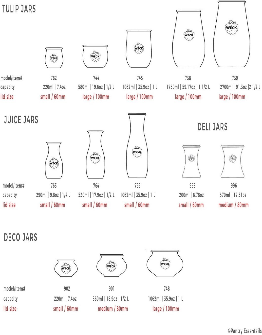 Jar Keep Fresh Plastic Lids, 6 PACK (Small = 60Mm). Fits Models 080, 755, 760, 7