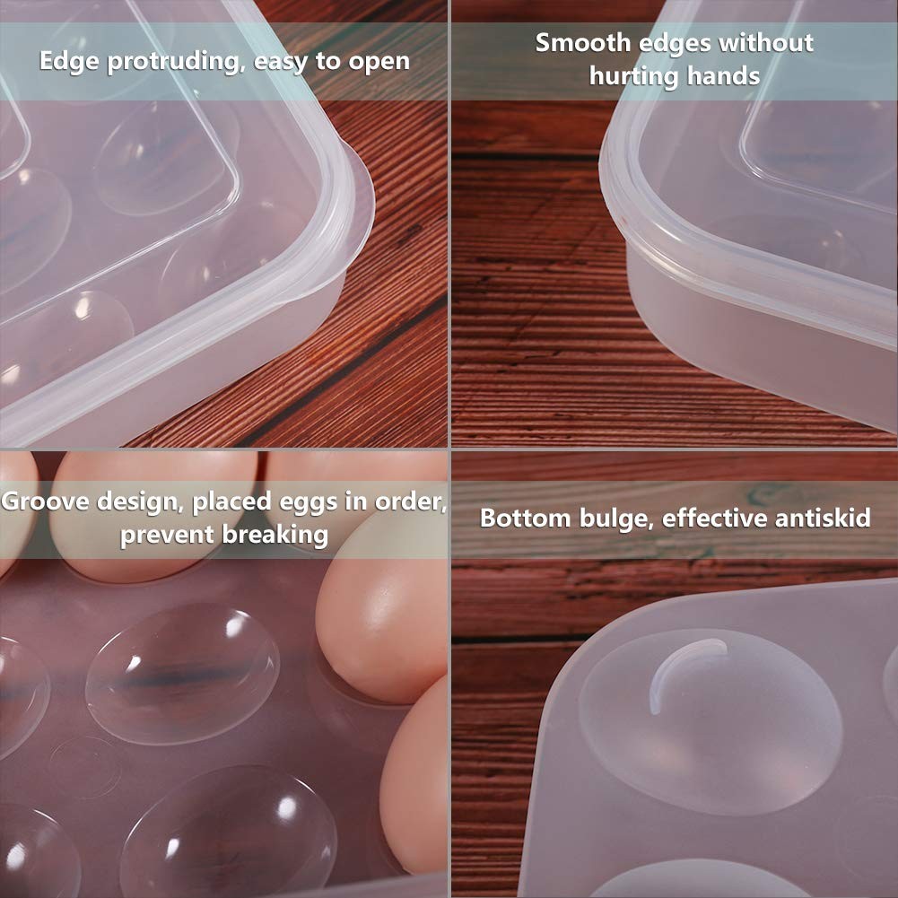 Deviled Egg Containers with Lid, (Set of 2), Plastic Deviled Egg Carrier Tray…