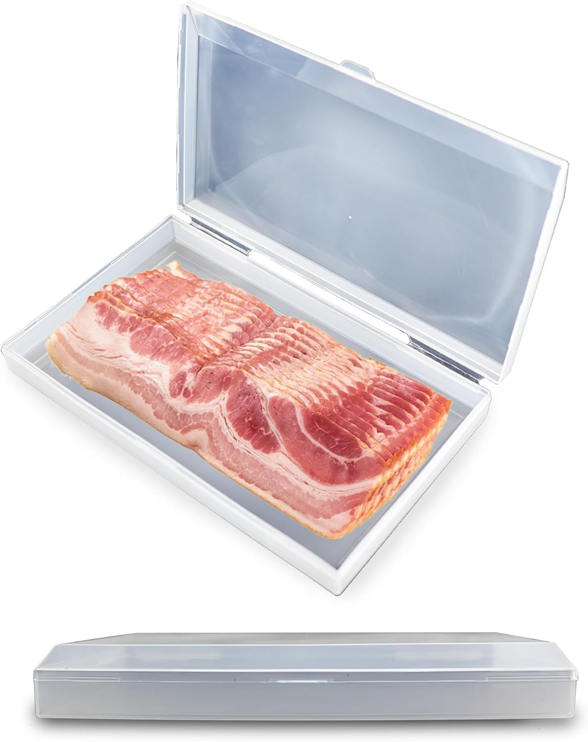 Bacon Saver Deli Meat Storage Container 1-lb Capacity 11×6.5-Inch Snap-Tight Cle