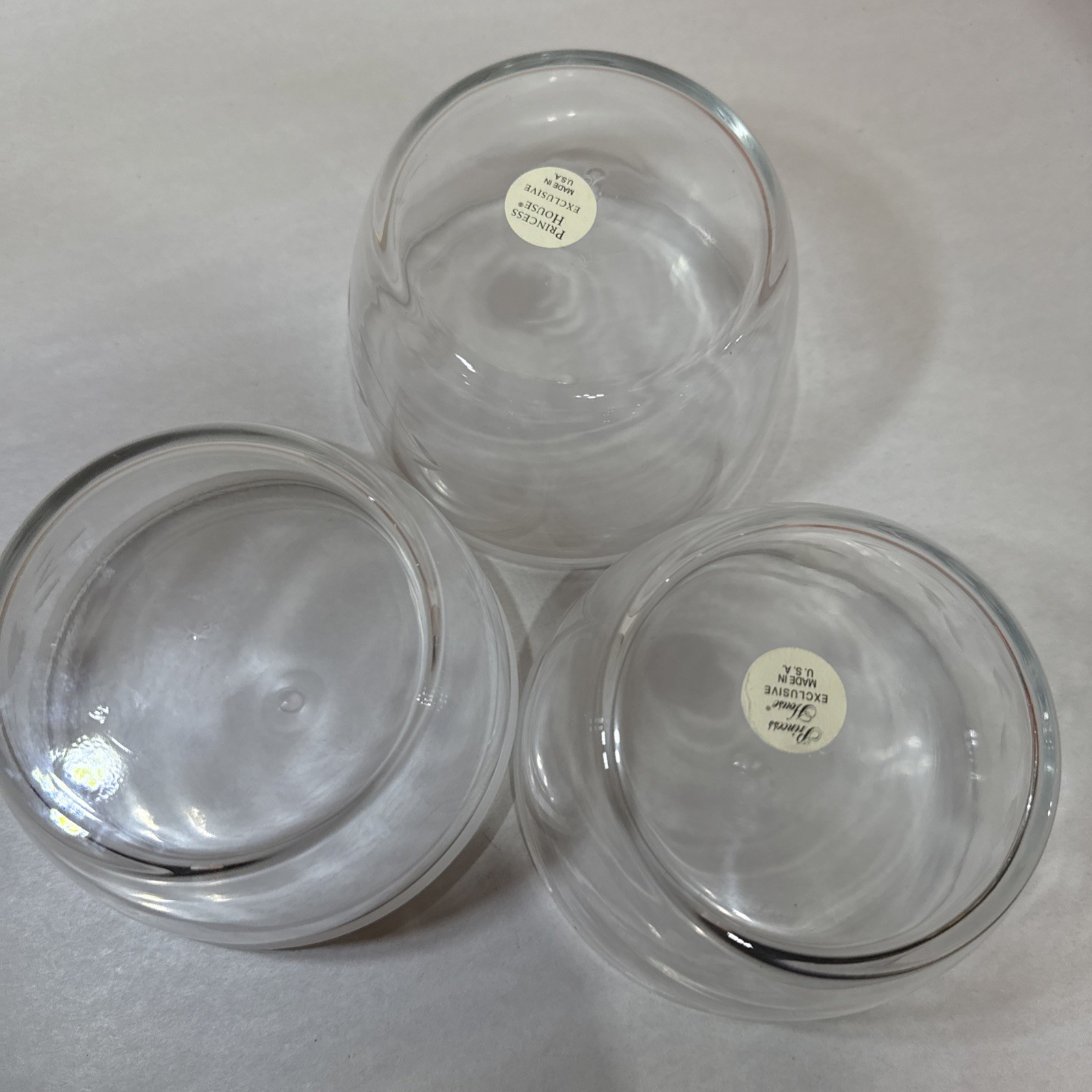 Princess House Heritage Small Bowl with Plastic Lid 177 Set Of 3