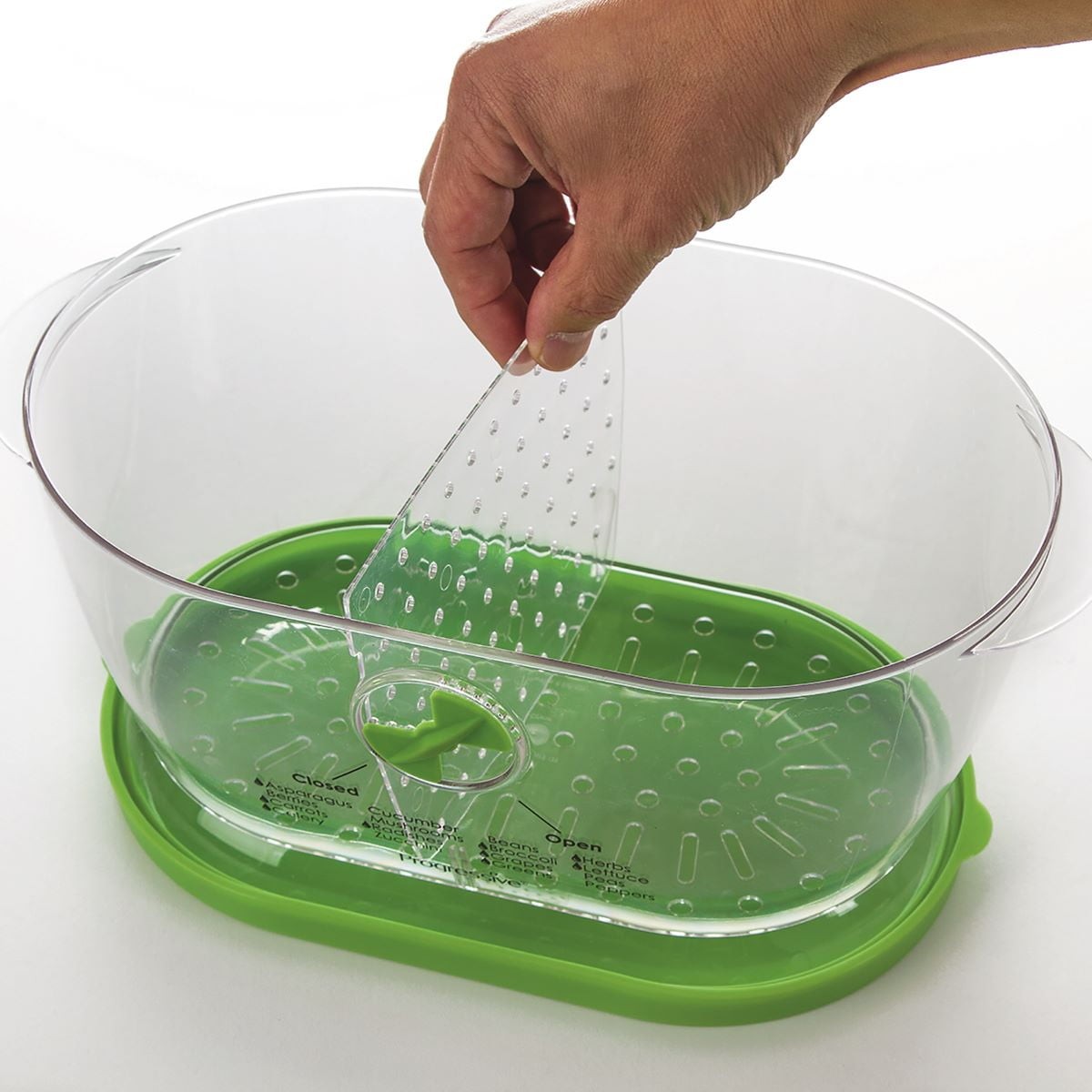 Progressive Prepworks Lettuce Keeper Food Storage , 4.7 Qt, Green Lid