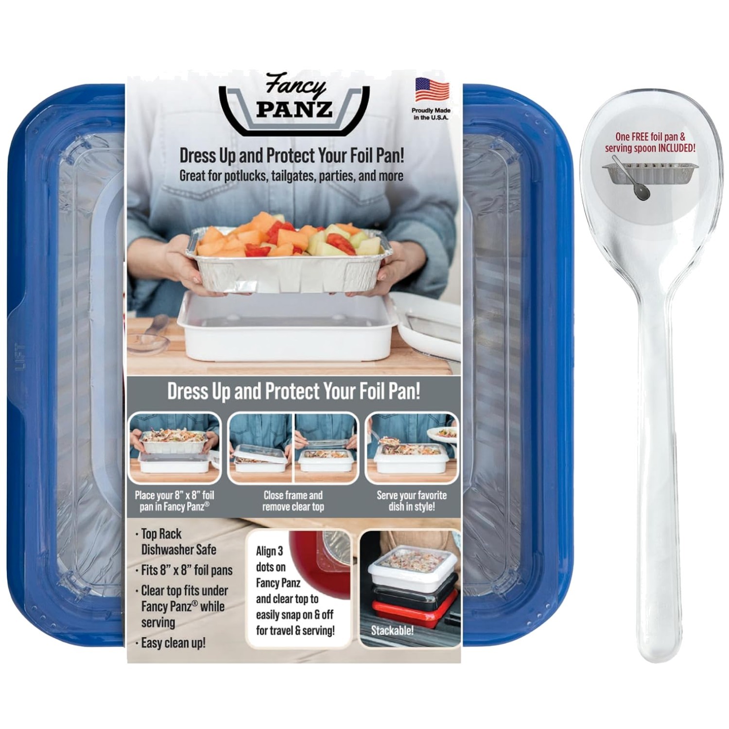 Denim Blue Aluminum Foil Pan Carrier – Party Ready