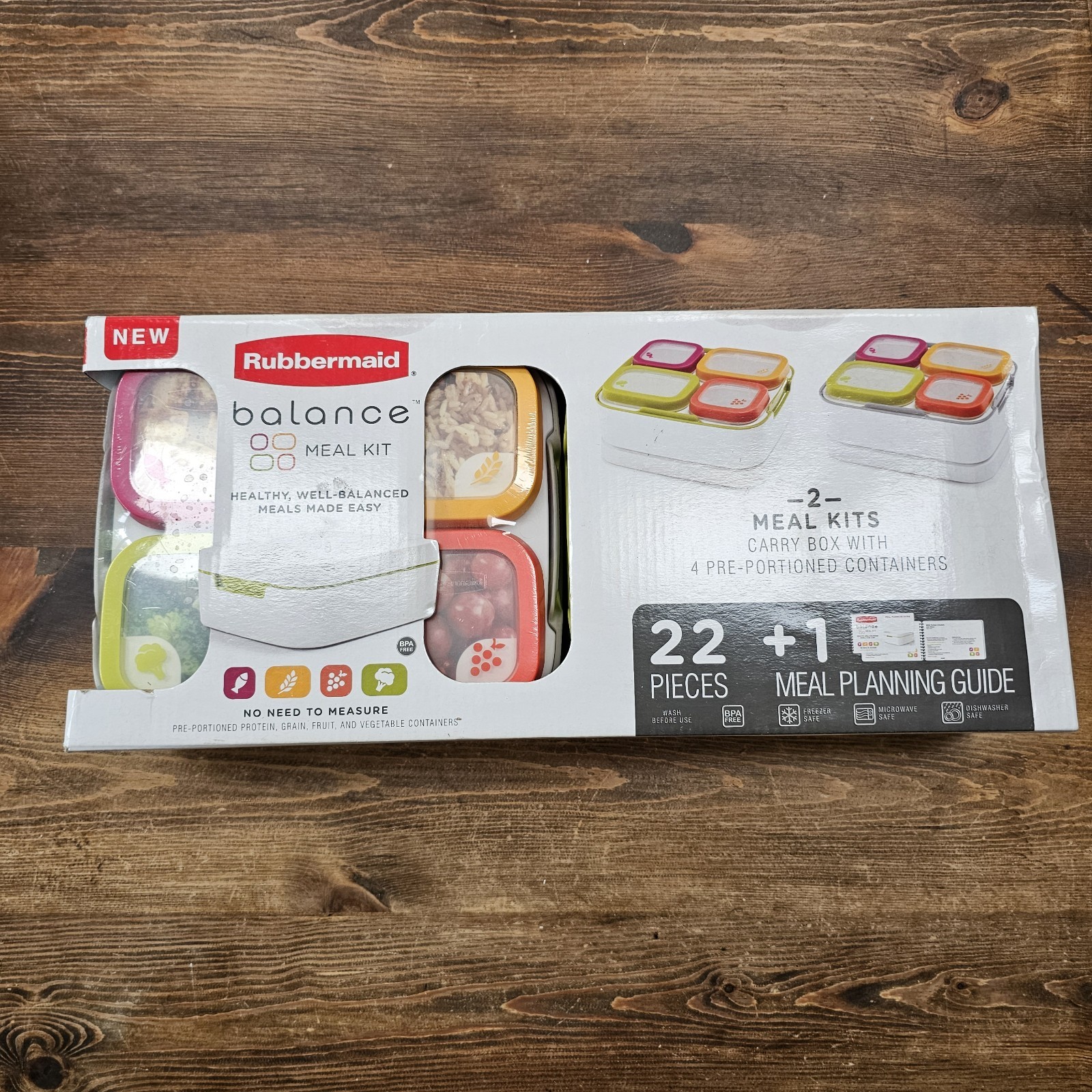 Rubbermaid Balance Meal Planning Kit 2 Kits New In Box Plus Meal Planning Guide