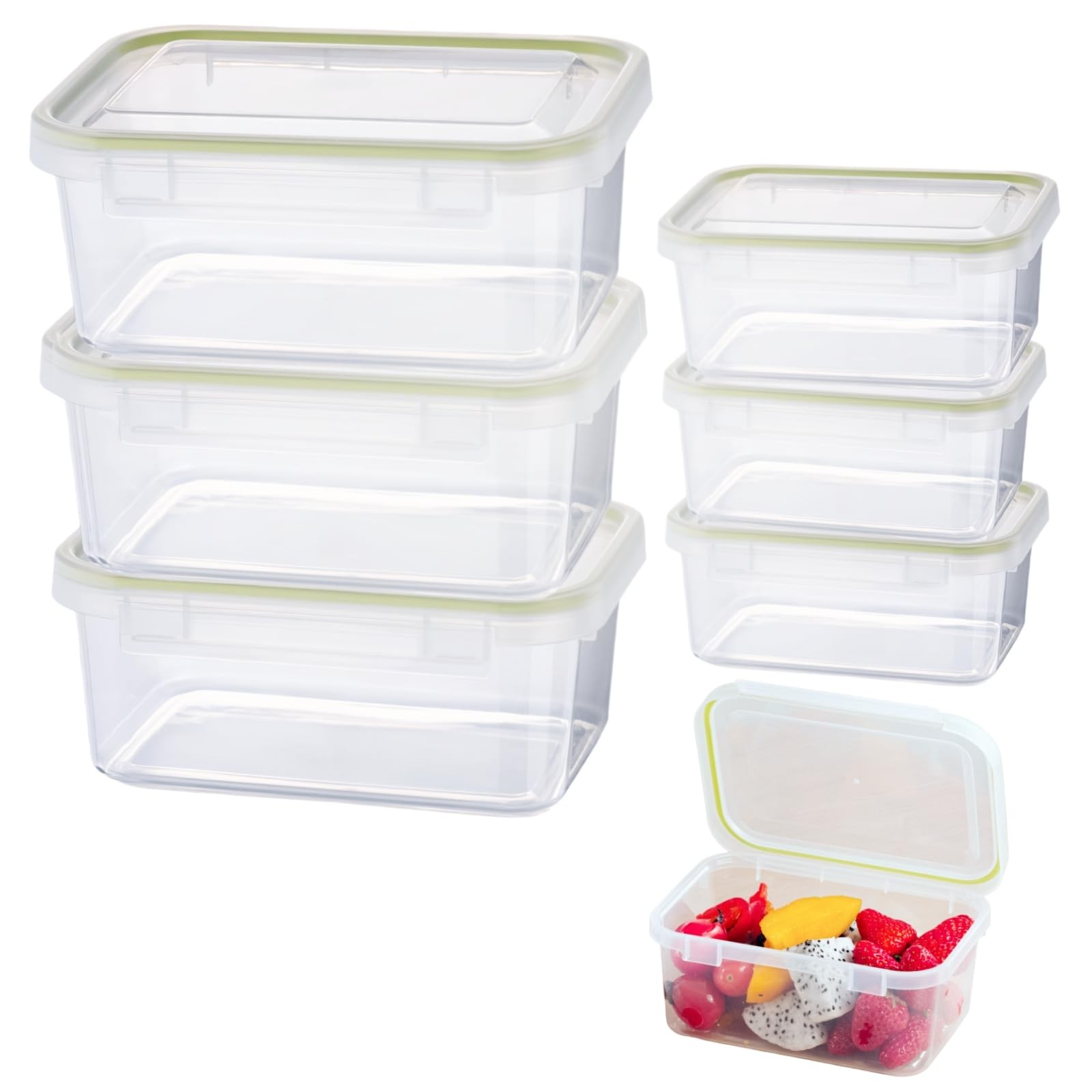 (6PCS) Food Storage Container With Airtight Flip-Top Lid for Refrigerator,Cle…