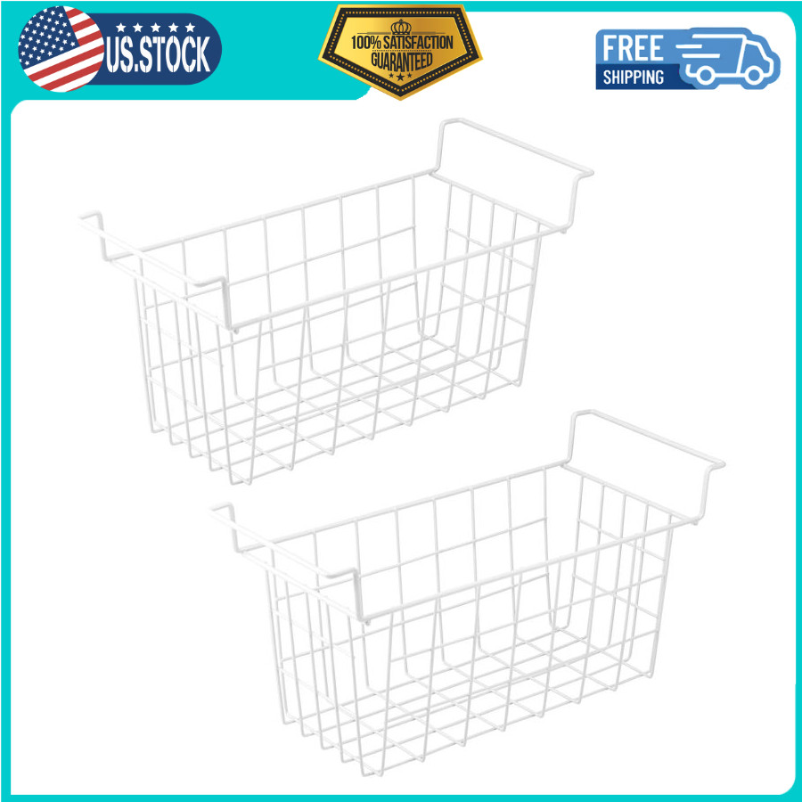 2 Pack 17.5″ Freezer Organizer Bins, Metal Wire Storage Baskets for Chest Freeze