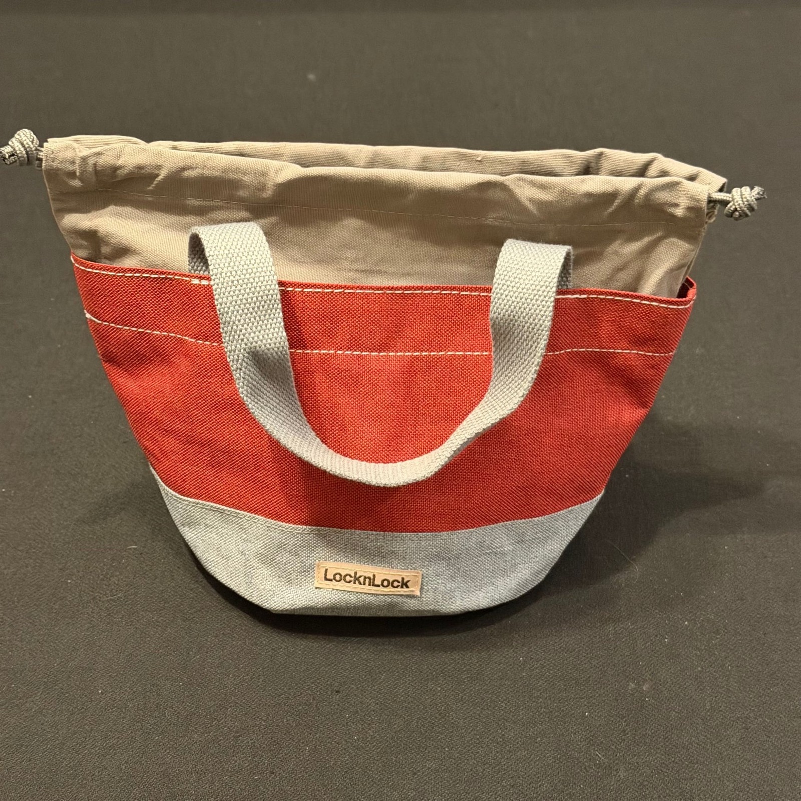Lock N Lock Red & Grey Mini Tote/Bag 10” Opening