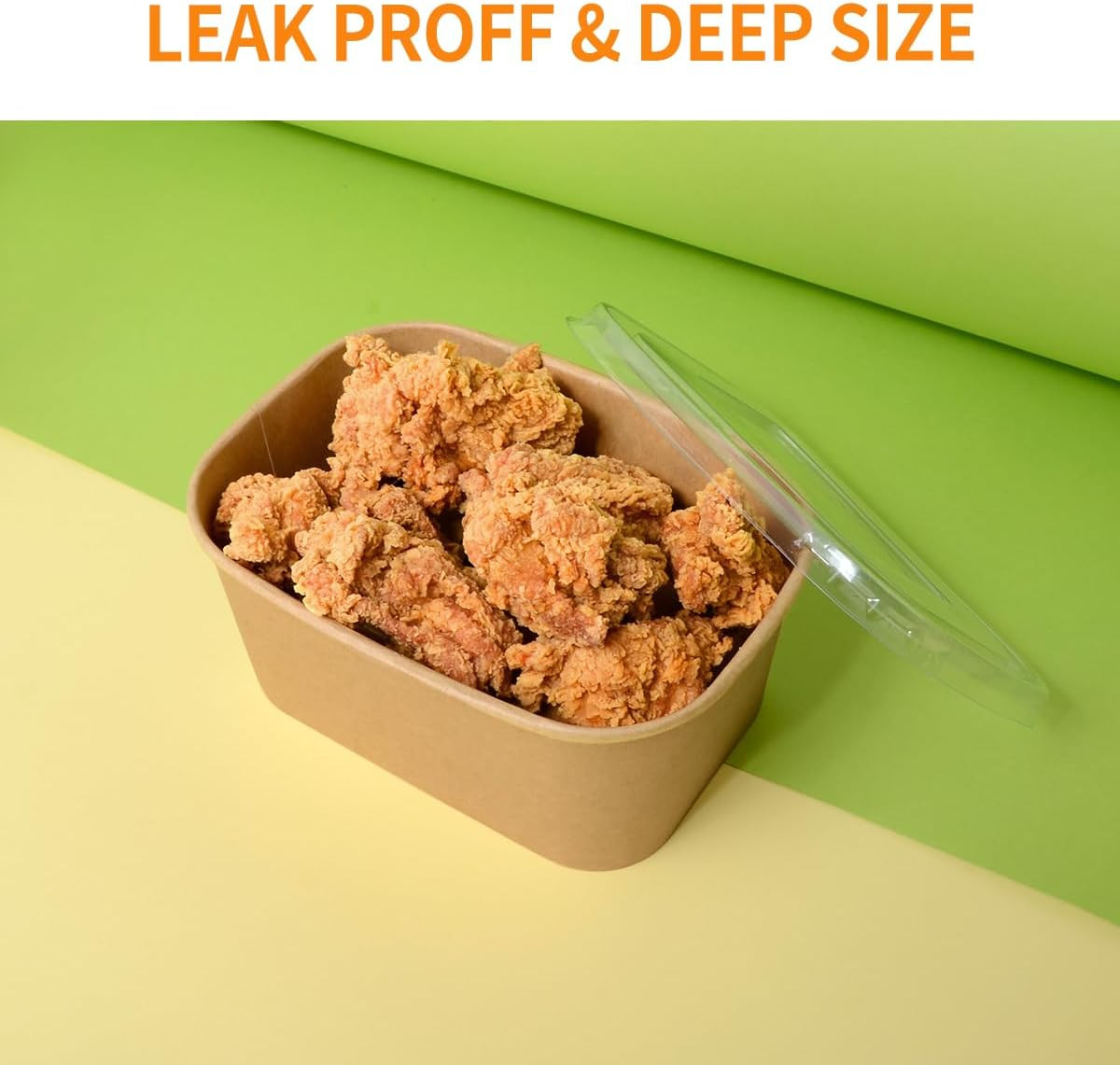 50 Pack 35 Oz Paper Food Containers with Lids, Paper Meal Prep Containers Microw