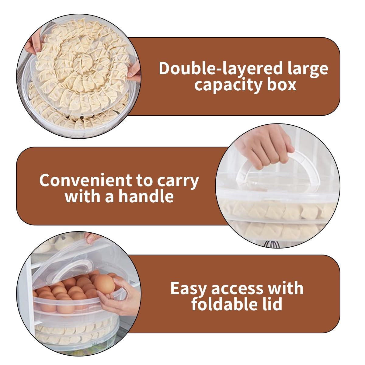 Vankcp 2 Pack 12 Inch Pie Carrier with Lid and Handle Reusable 2 Compartments…