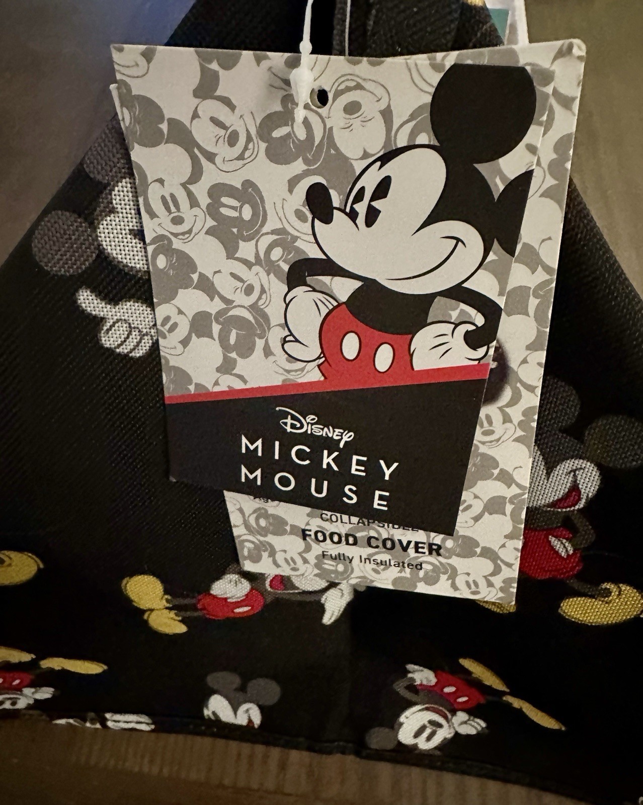 Disney Mickey Mouse Collapsible Insulated Food Cover Picnic Outdoors Storage NWT